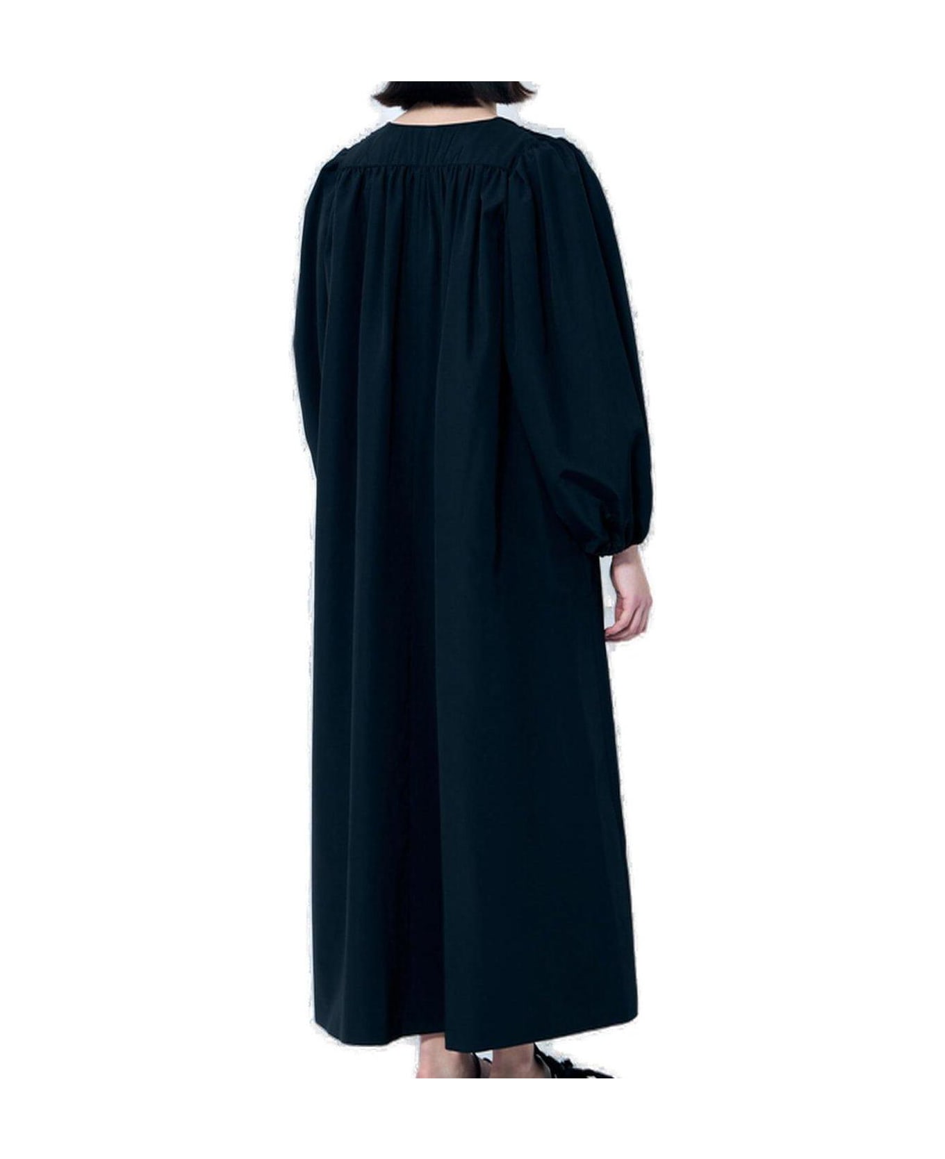 The Row Beauvoir V-neck Midi Dress - Black