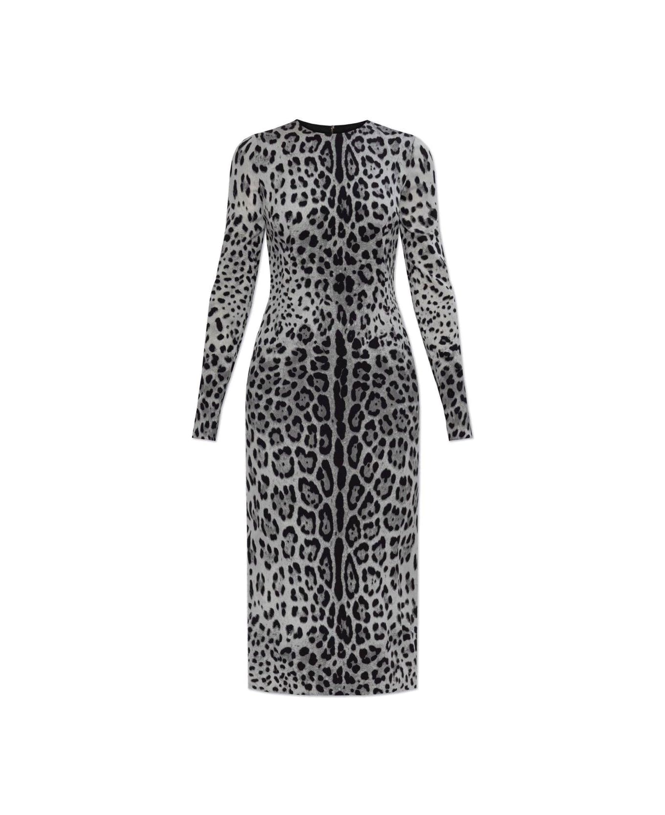 Dolce & Gabbana Animal Printed Midi Dress - Leoaprd