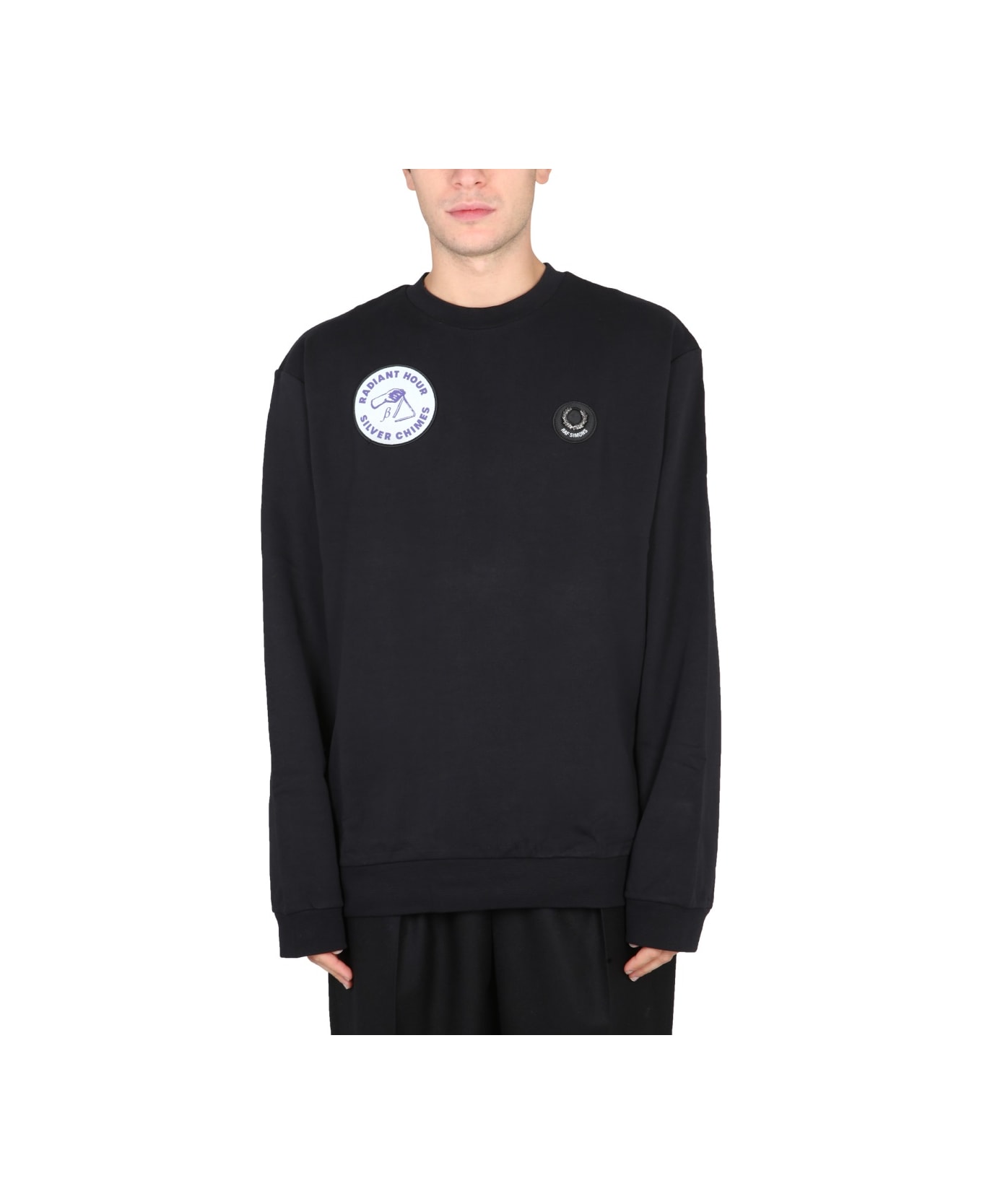 Fred Perry by Raf Simons Sweatshirt With Patch - BLACK フリース