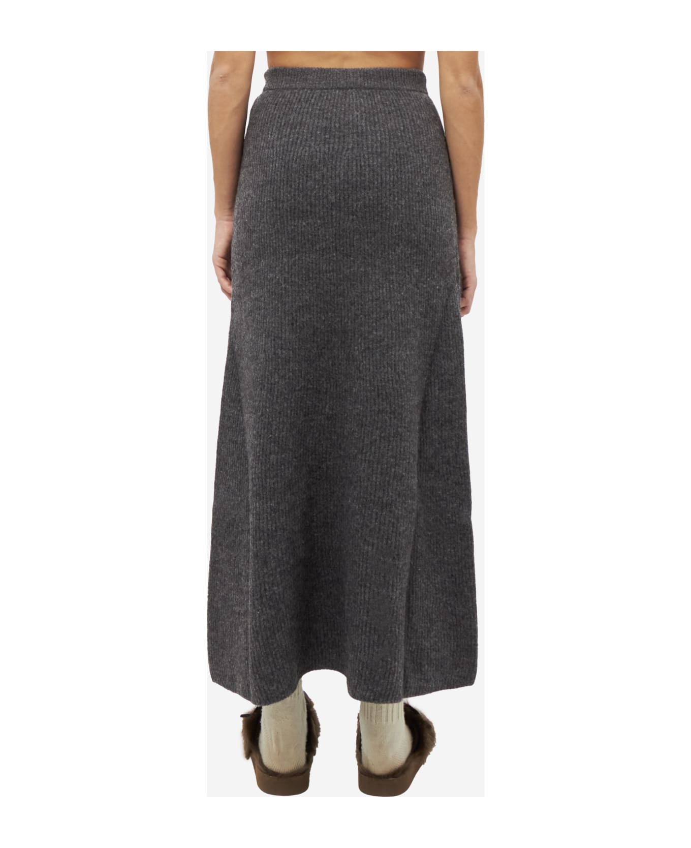 Auralee Milled French Merino Skirt - grey