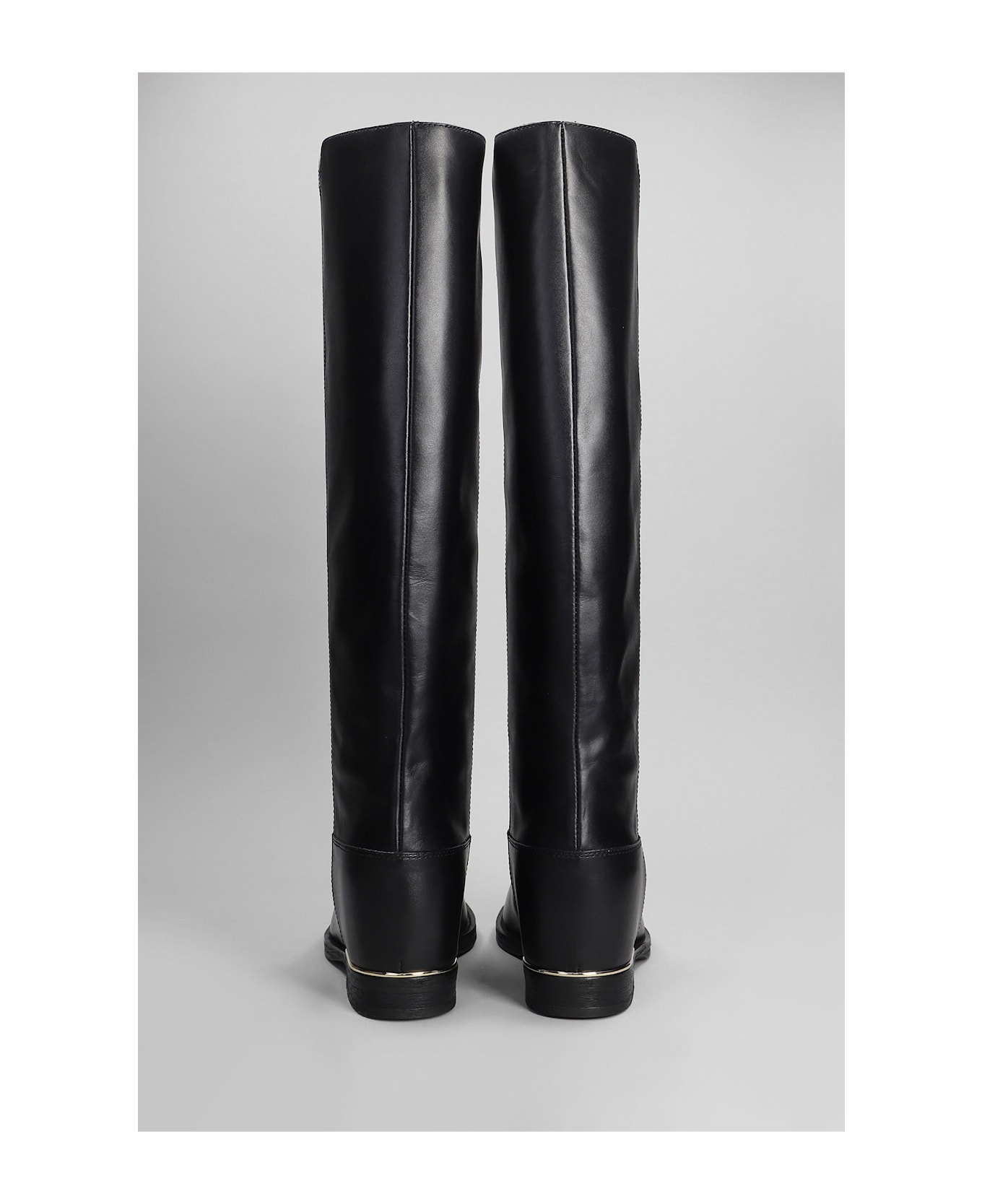 Via Roma 15 In Black Leather - black ブーツ