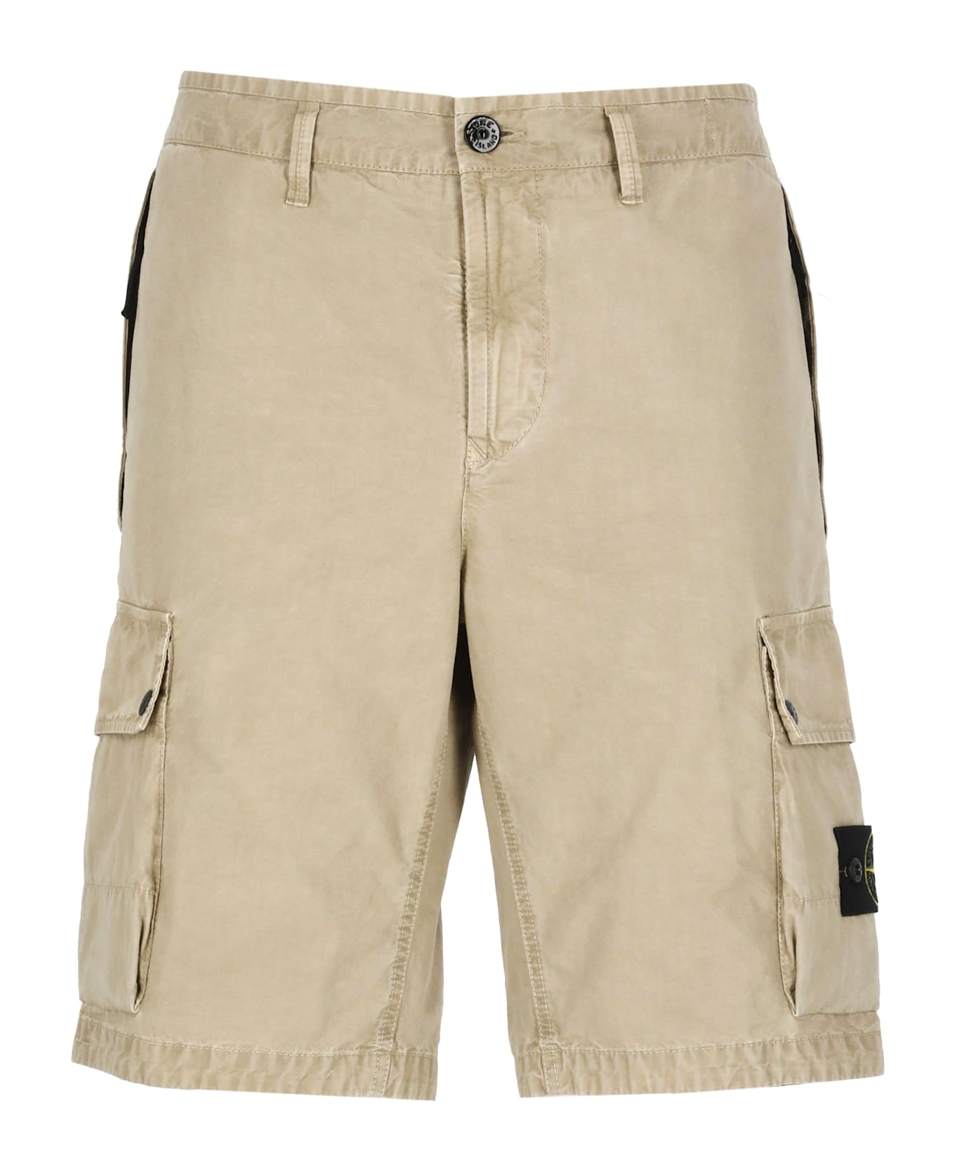 Stone Island Logoed Bermuda Shorts - Beige