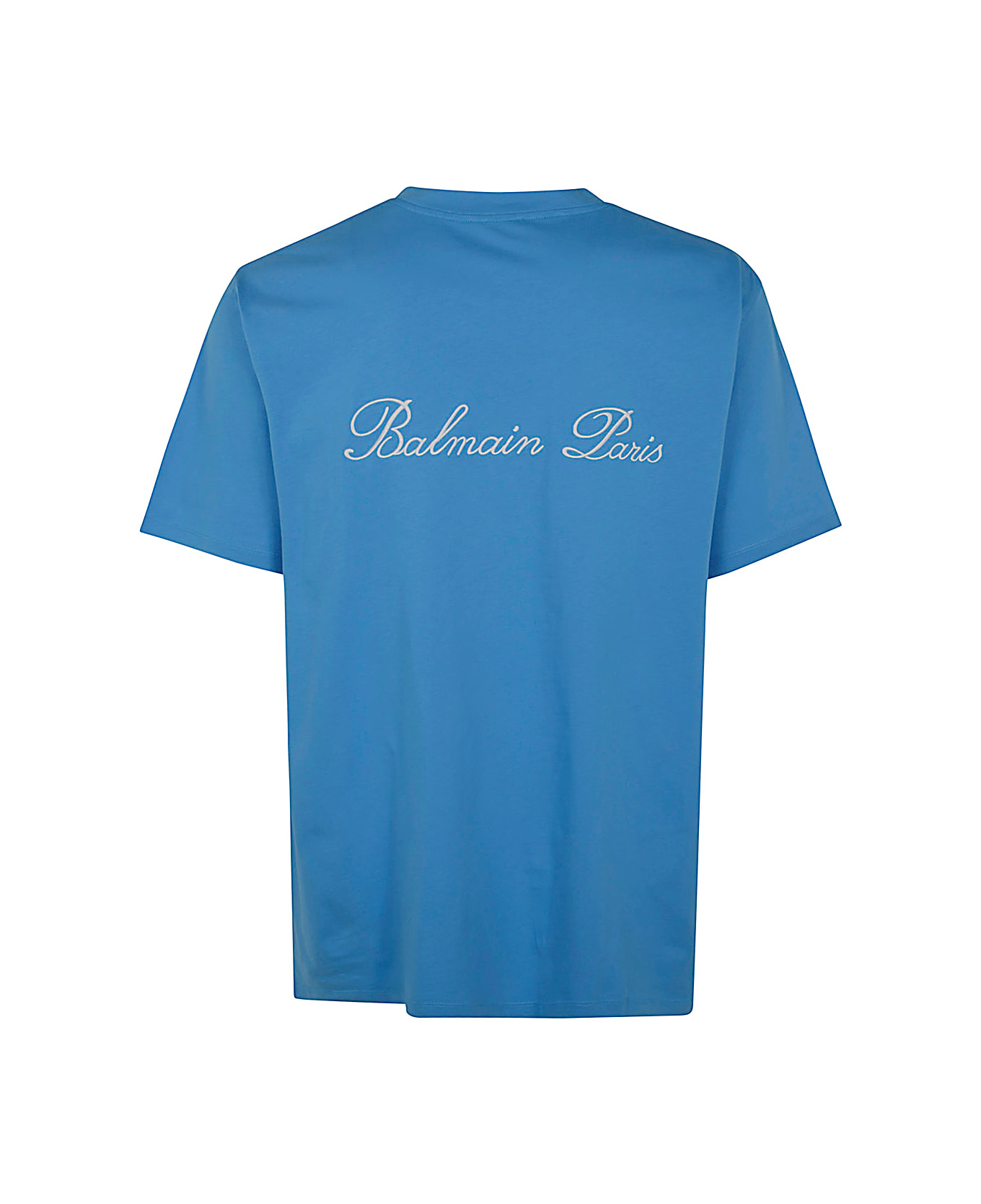 Balmain Signature Emb T.shirt.bulky Fit - Sme Sky Blue