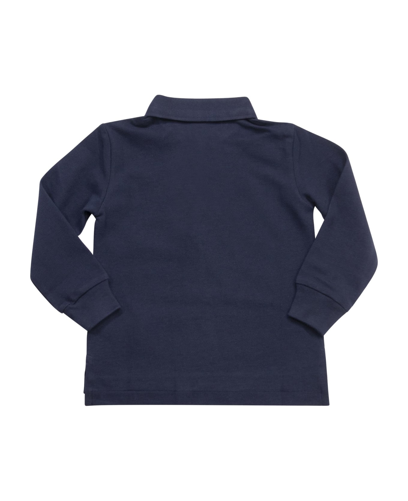 Polo Ralph Lauren Long-sleeved Pique Polo Shirt - Navy