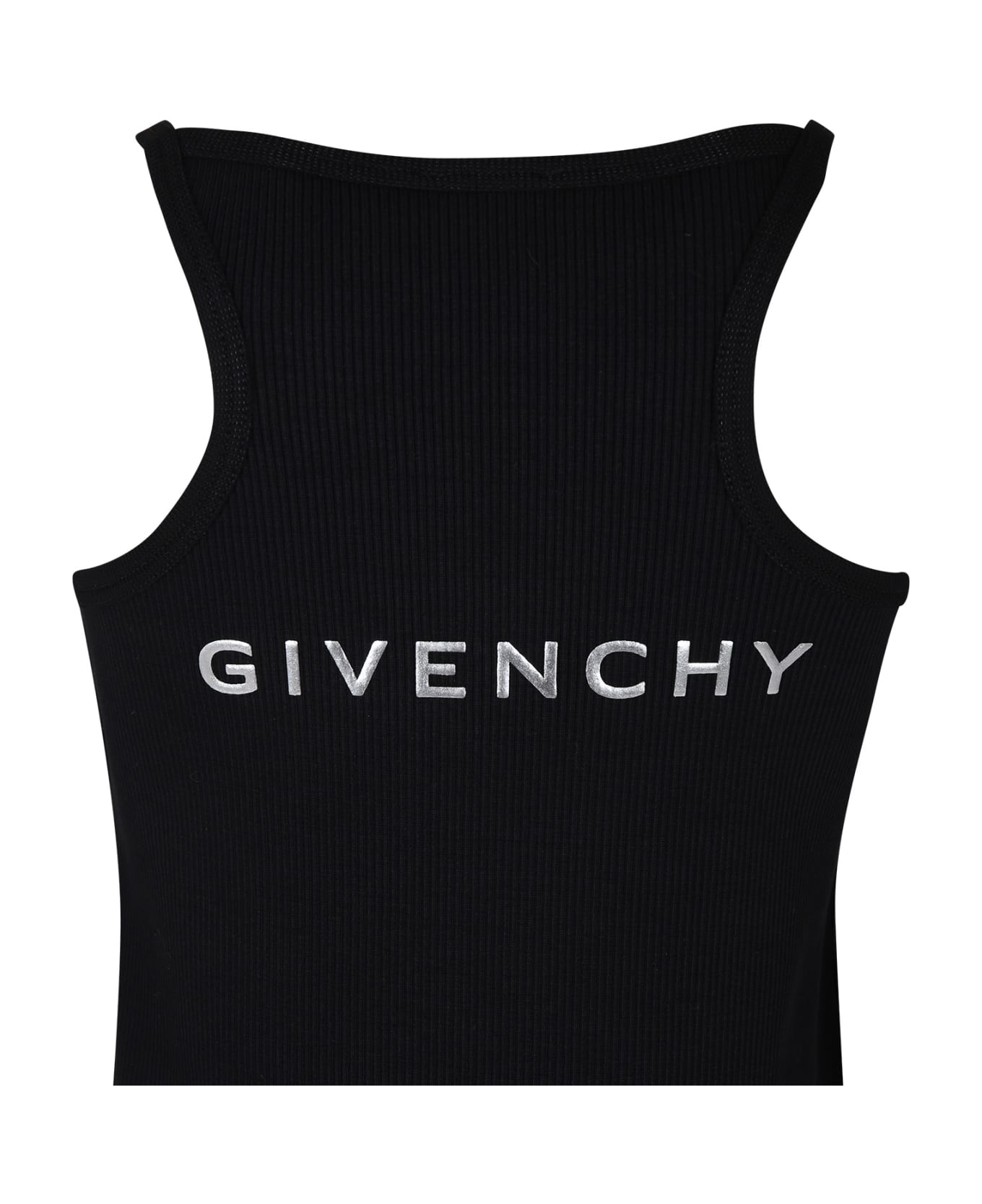 Givenchy Black Dress For Girl With Metal Logo - Nero