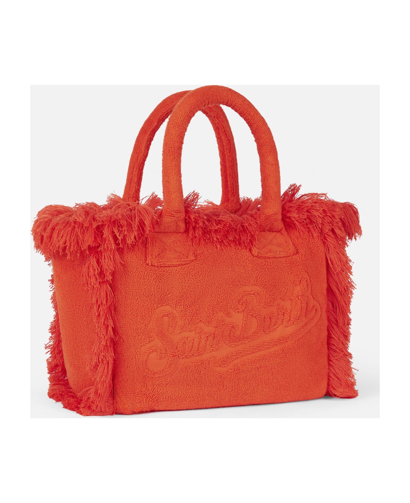 MC2 Saint Barth Vanity Orange Terry Shoulder Soft Bag With Embossed Logo - ORANGE