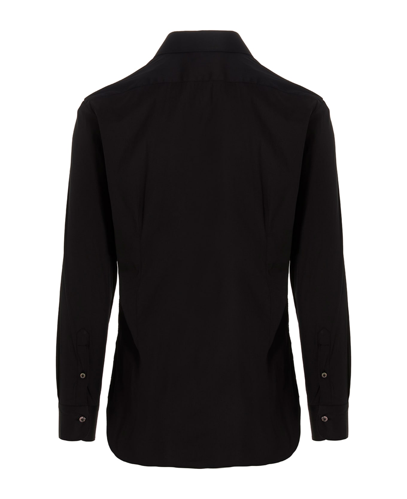 Barba Napoli Poplin Shirt - Black   シャツ