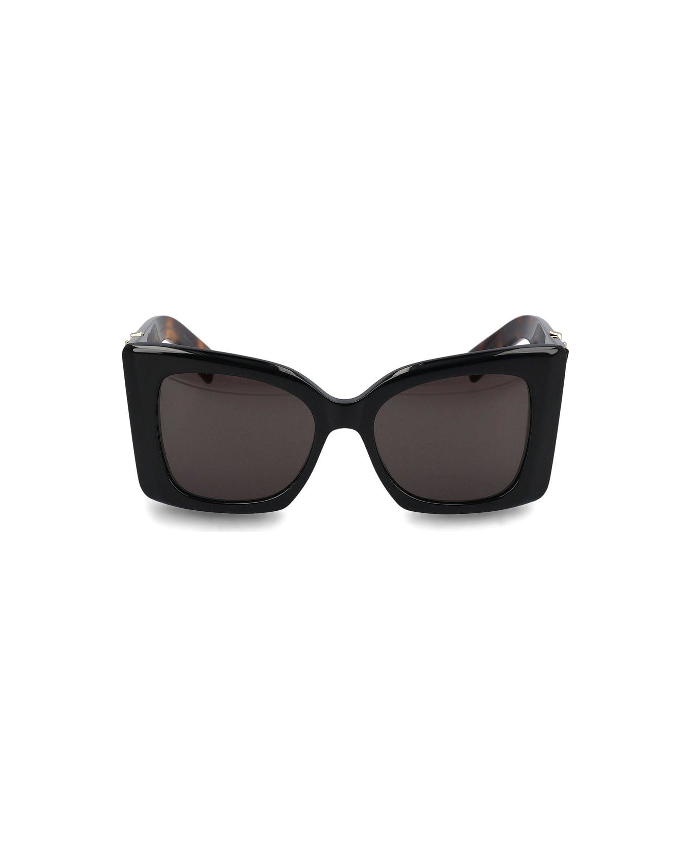 Saint Laurent Eyewear Square Frame Sunglasses - Black Havana/brown