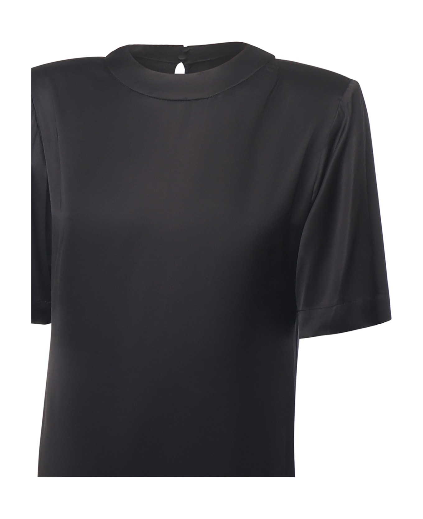 Nineminutes Half Sleeve Satin Dress - Black