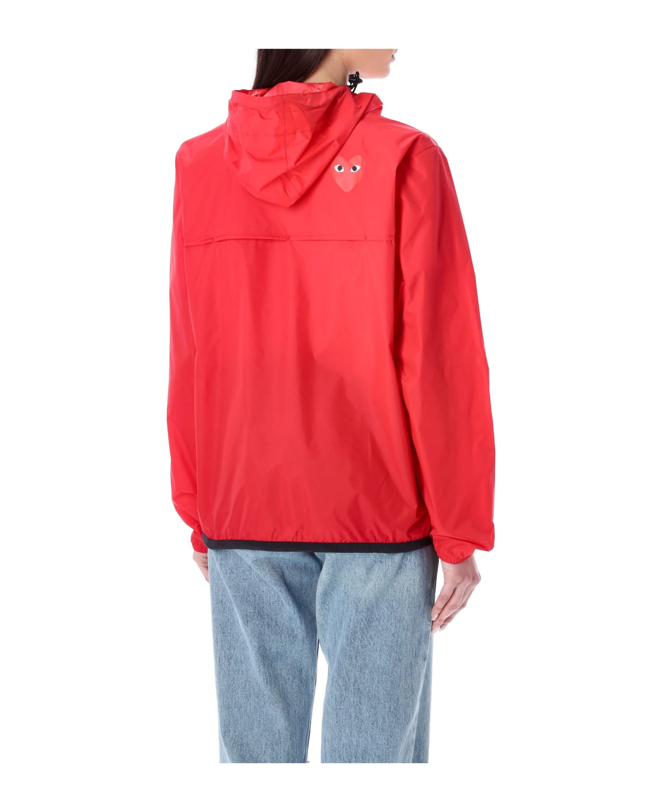 Comme des Garçons Play Waterproof Zip Jacket With Hood - RED ジャケット