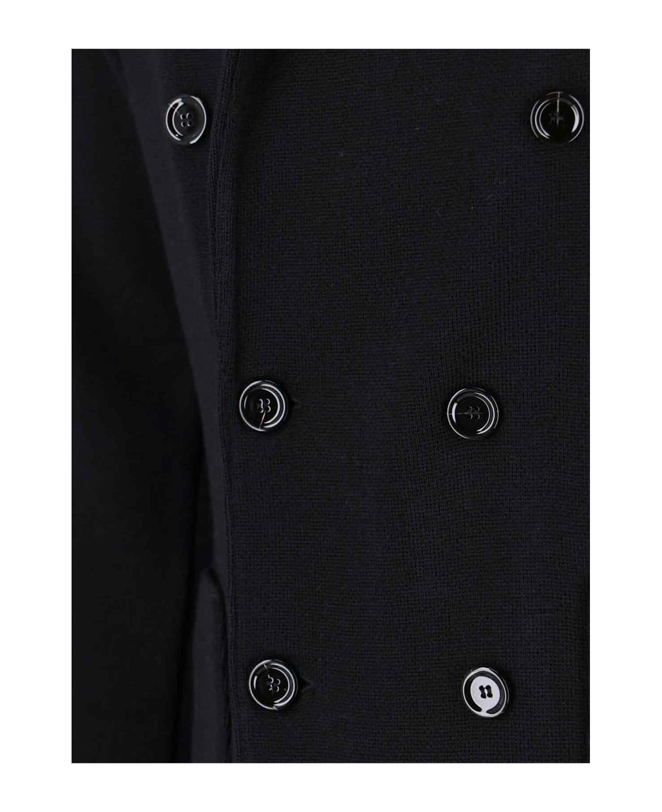 Lardini Double-breasted Virgin Wool Blazer - Black  