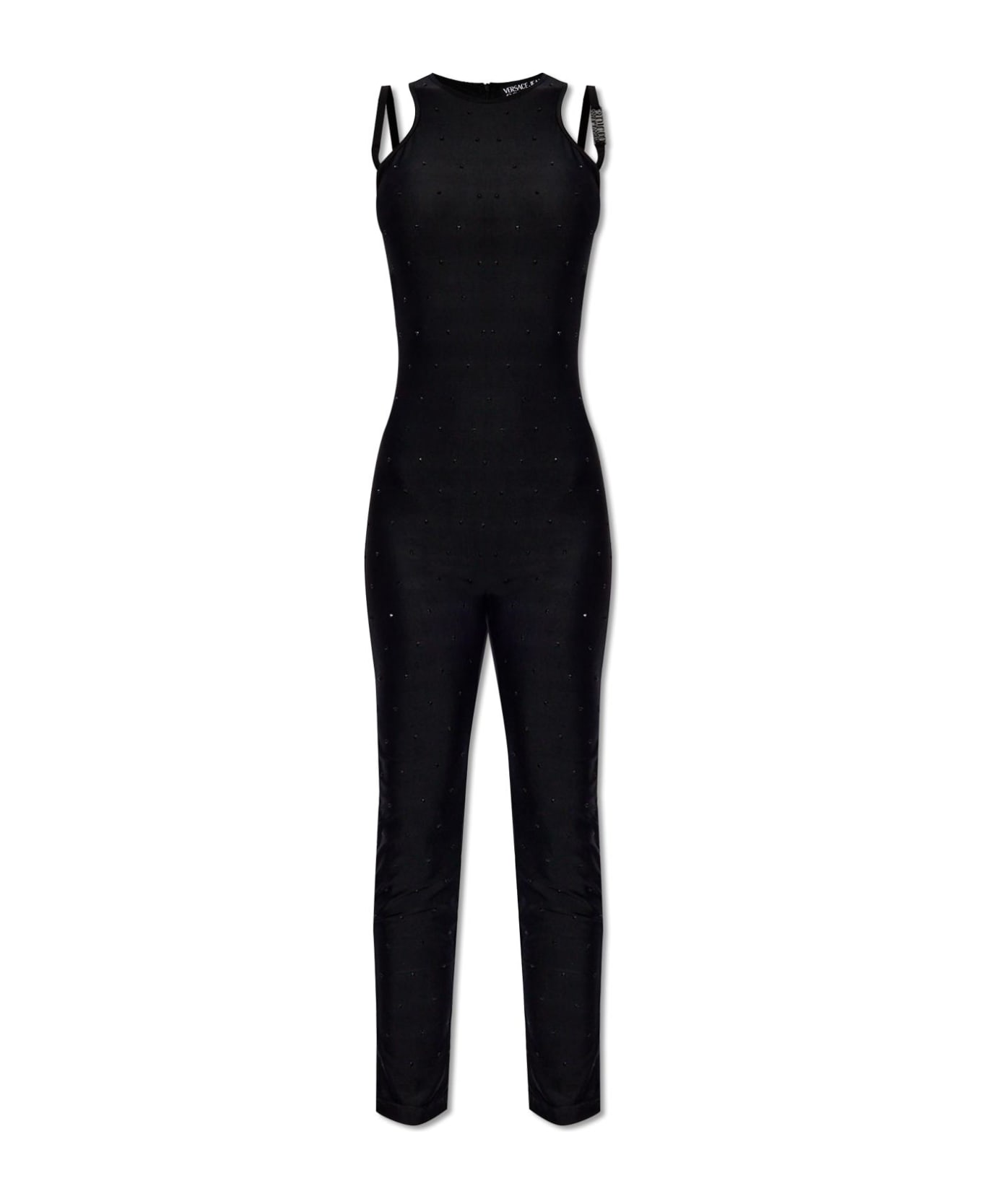 Versace Jeans Couture Embellished Halterneck Sleeveless Jumpsuit - Black ジャンプスーツ