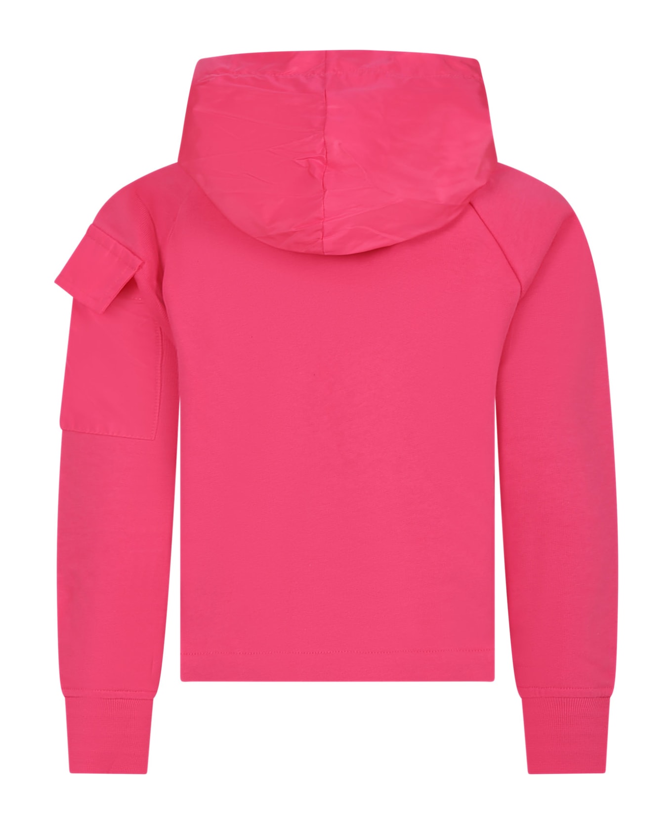 MSGM Fuchsia Sweatshirt For Girl With Logo - Fucsia