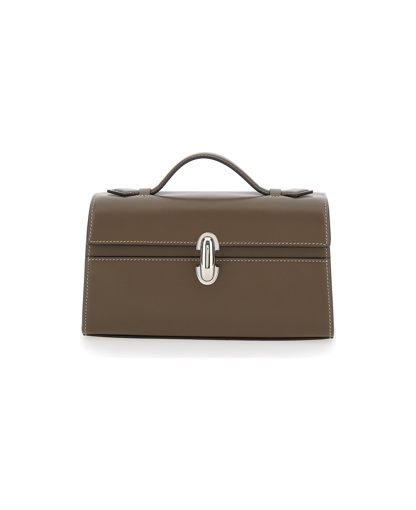 Savette Symmetry Pochette In Smooth Calf Leather - Brown