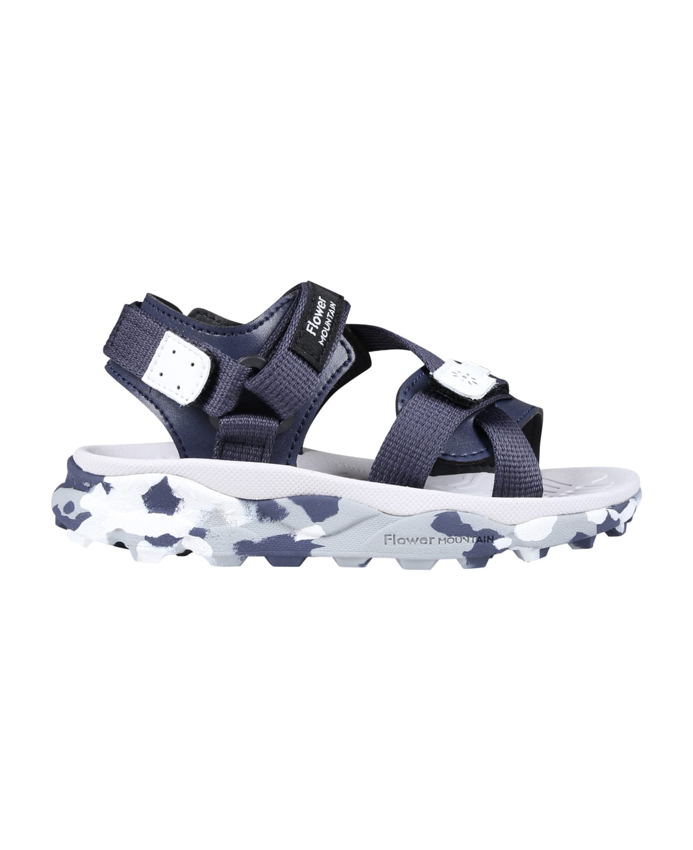 Flower Mountain Black Nazca Sandals For Baby Boy With - Blue シューズ