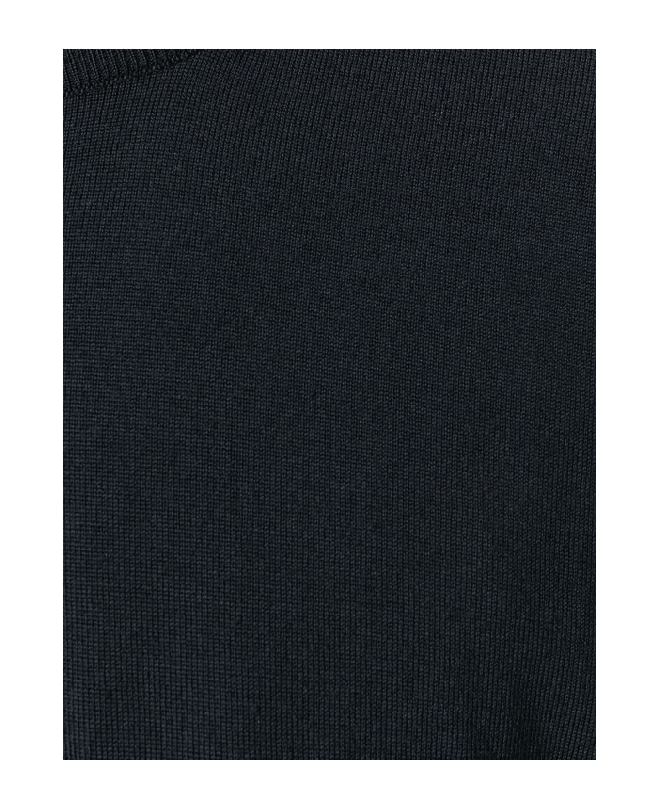 Drumohr Black Merino Wool Lightweight Jumper - Black ニットウェア