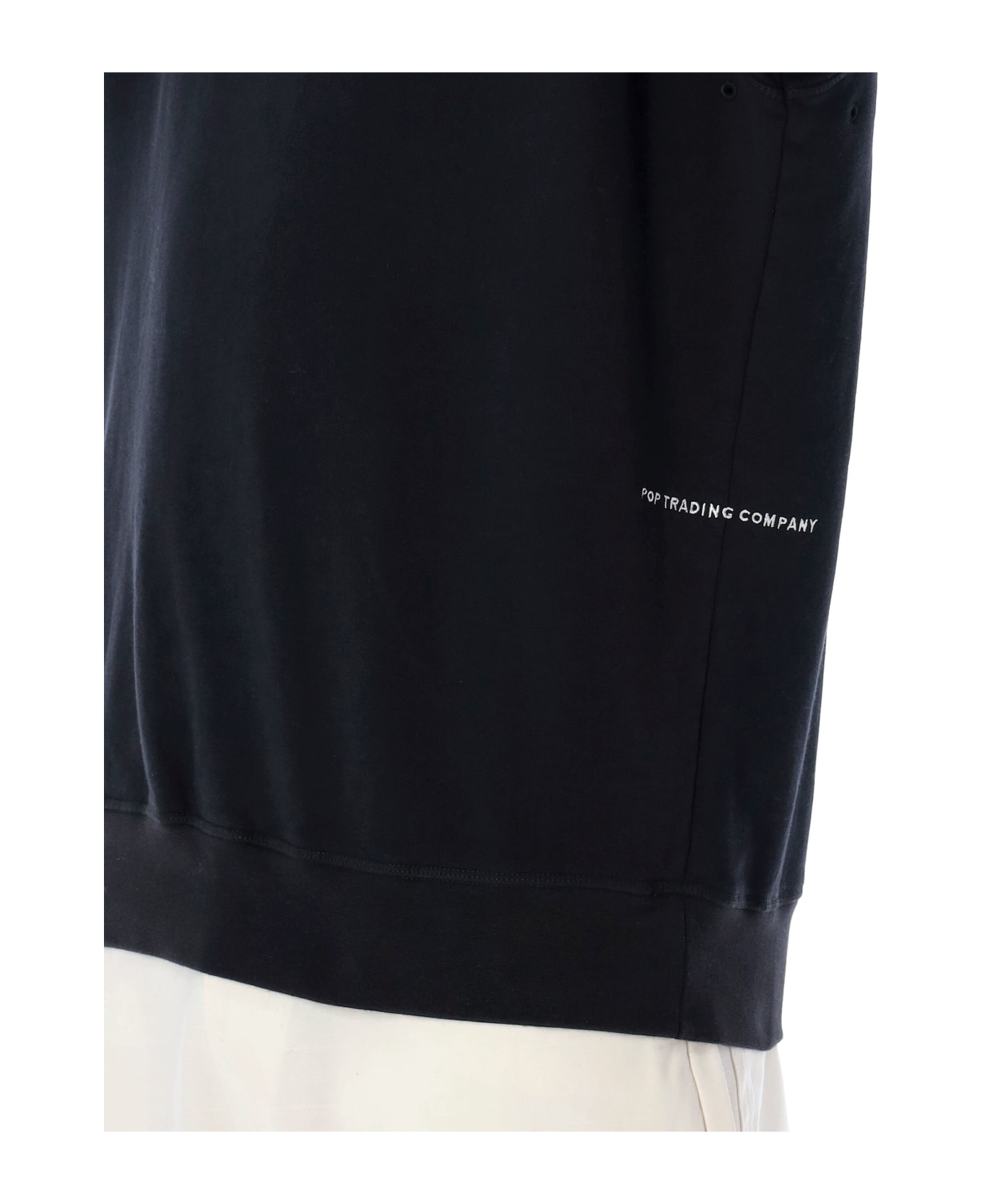 Pop Trading Company Logo Sweatshirt - BLACK WHITE フリース