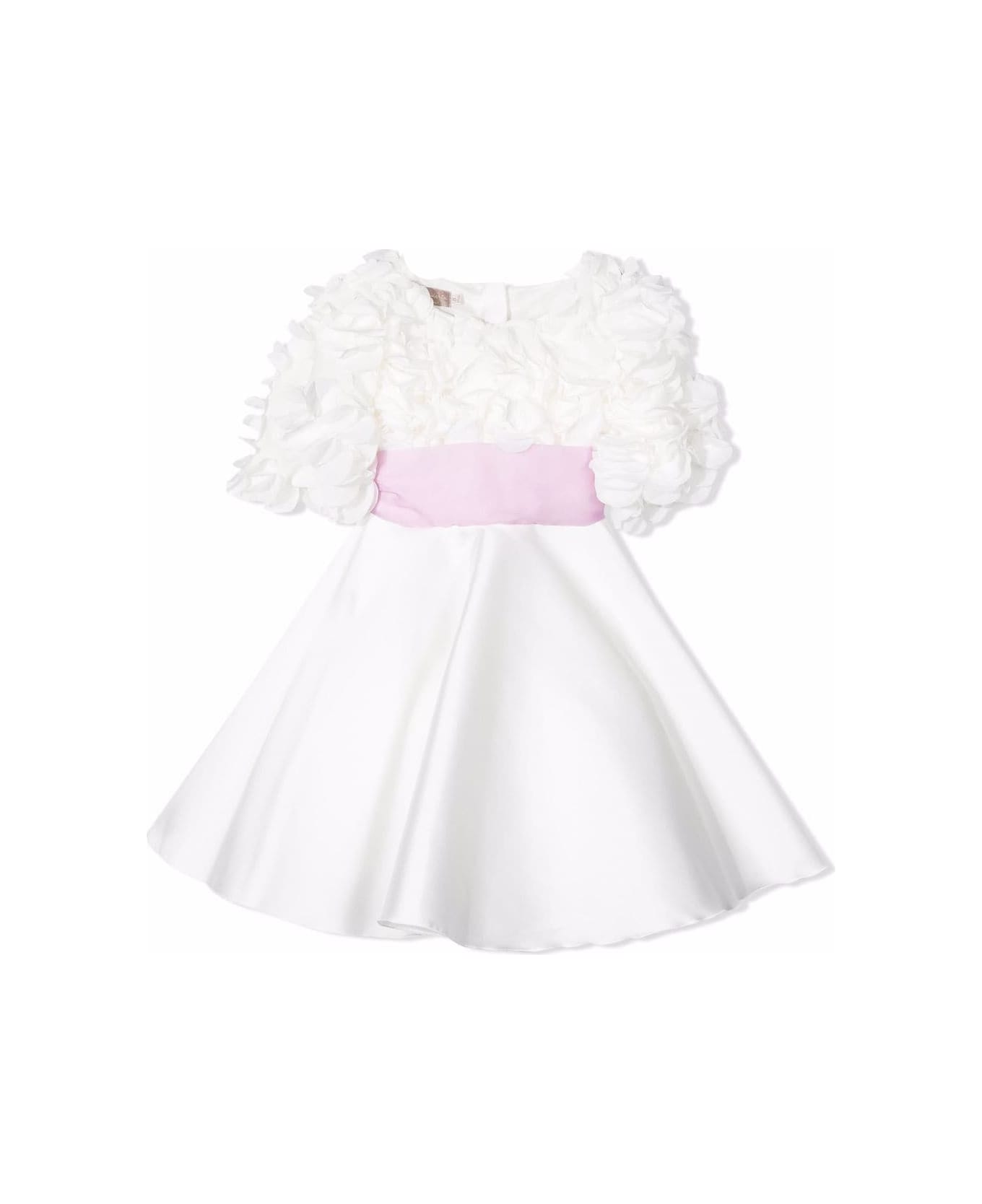 La stupenderia Flared Dress - Bianco-rosa