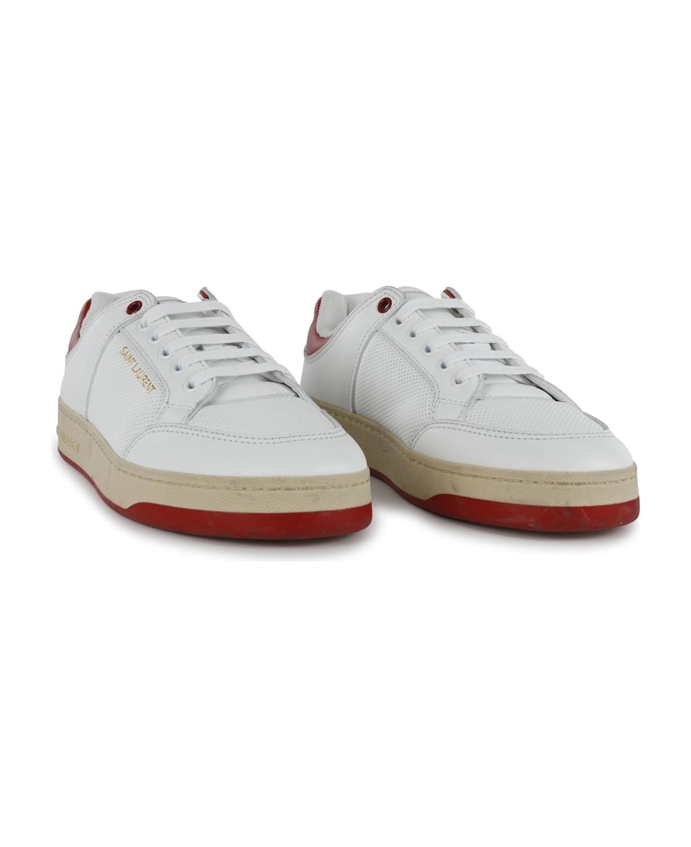 Saint Laurent Leather Sneakers - White