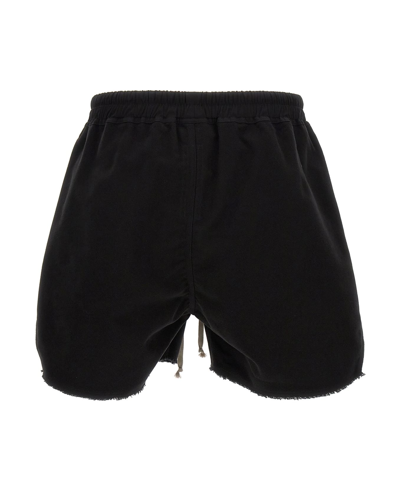 Rick Owens Frayed Hem Drawstring Shorts - Black
