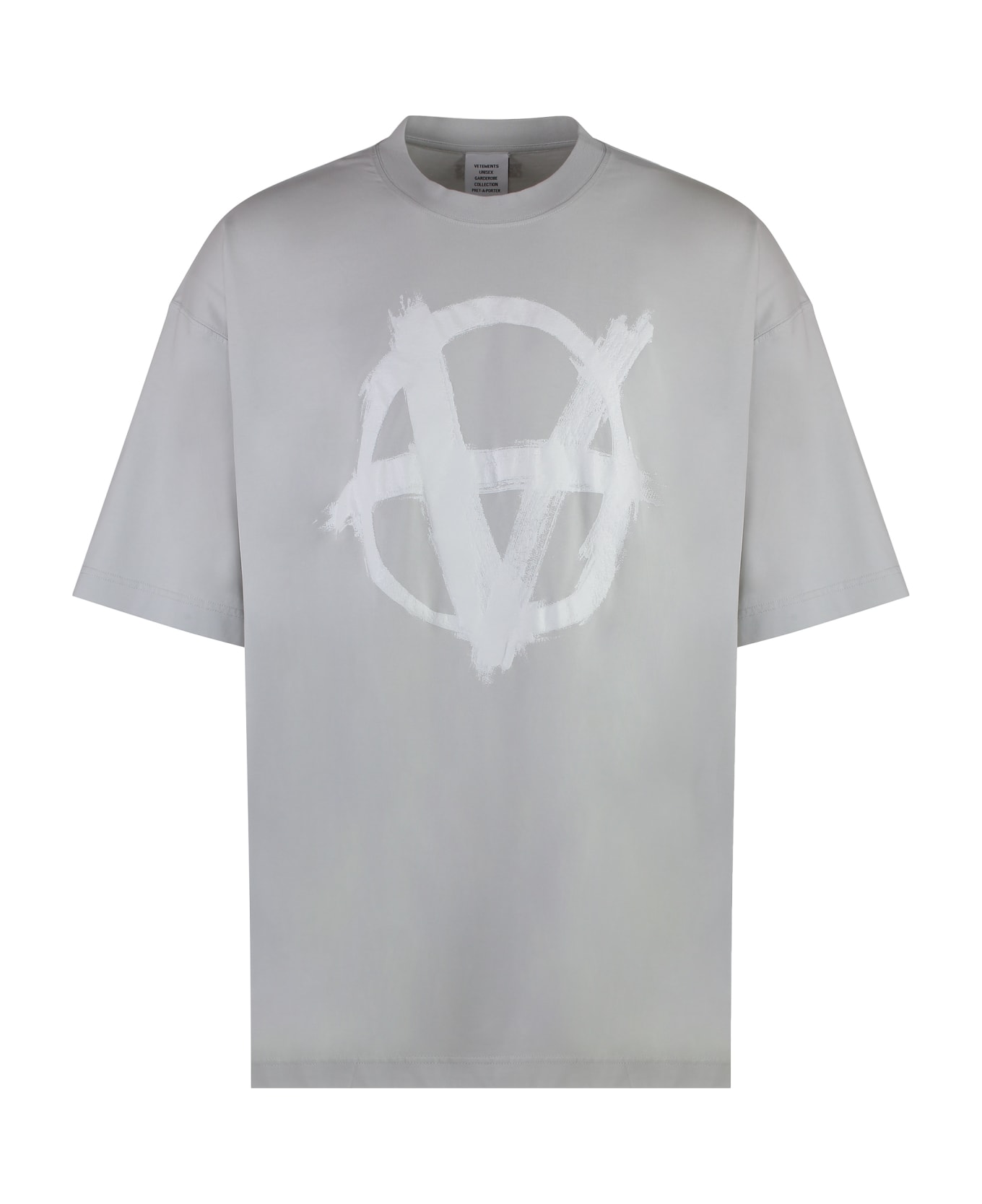 VETEMENTS Reverse Anarchy Cotton T-shirt - grey