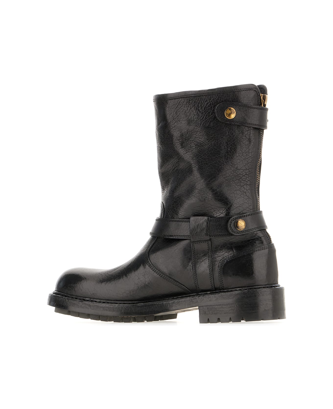 Dolce 
Gabbana Black Leather Boots - Nero