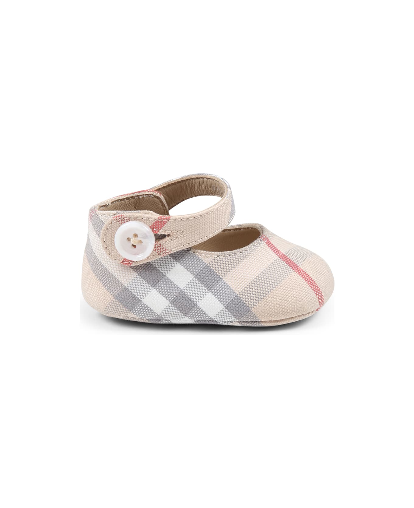Burberry Beige Mary Jane Ballet Flats For Baby Girl Vintage Check - Beige