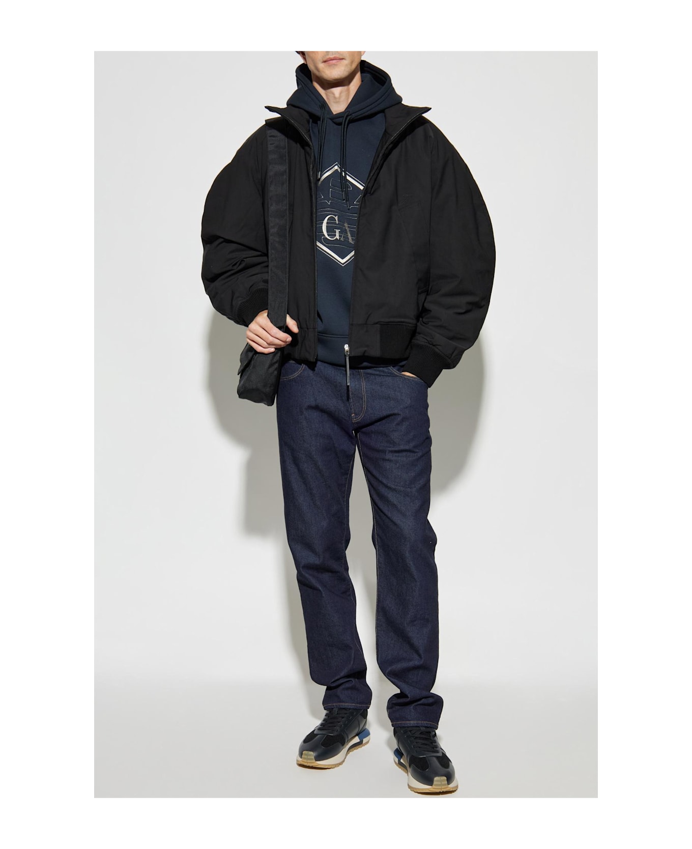 Emporio Armani Sweatshirt With Embroidered Logo - BLUE