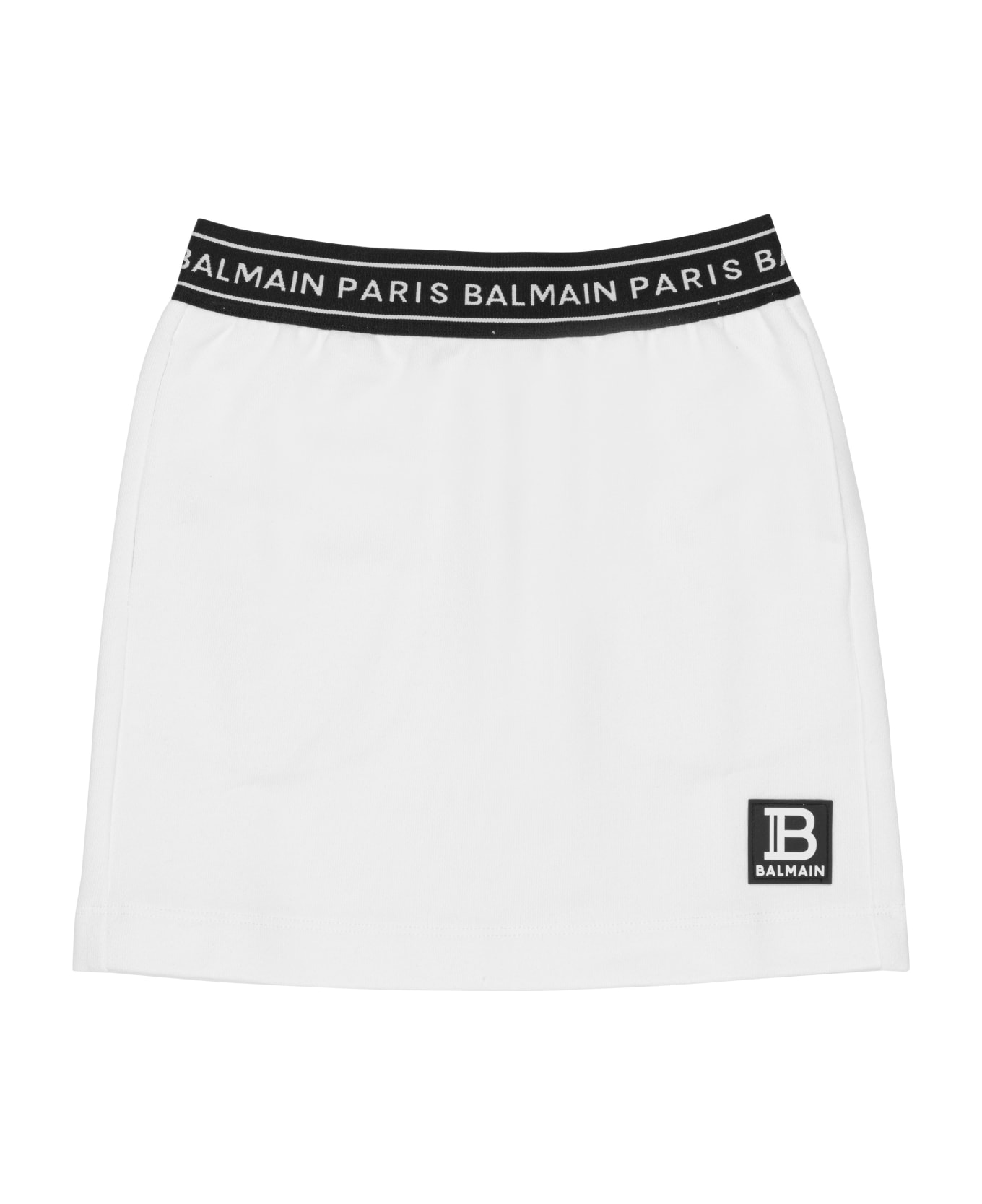 Balmain Logo Skirt - White