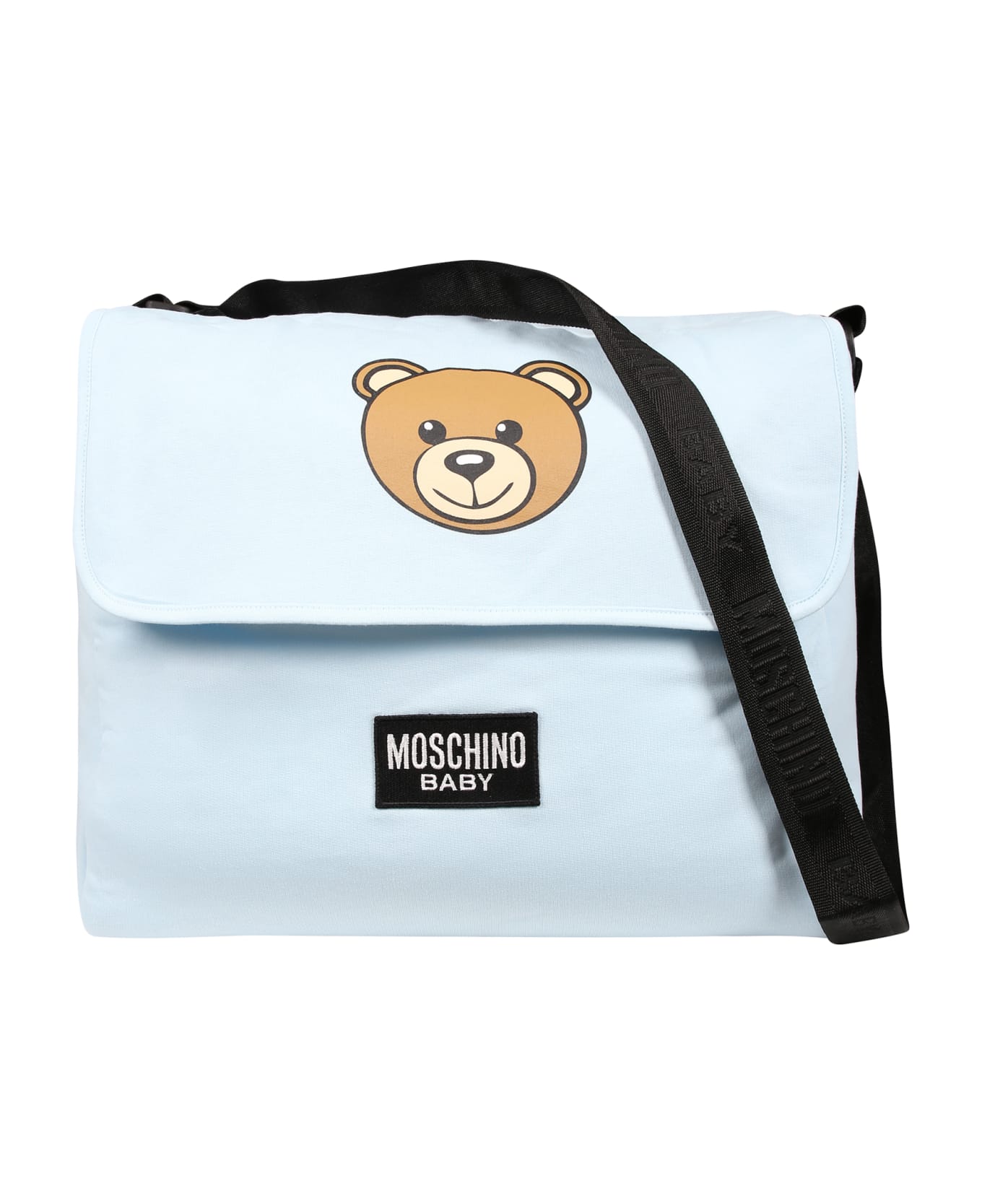 Moschino Light Blue Mother Bag For Baby Boy With Teddy Bear And Logo - Light Blue アクセサリー＆ギフト