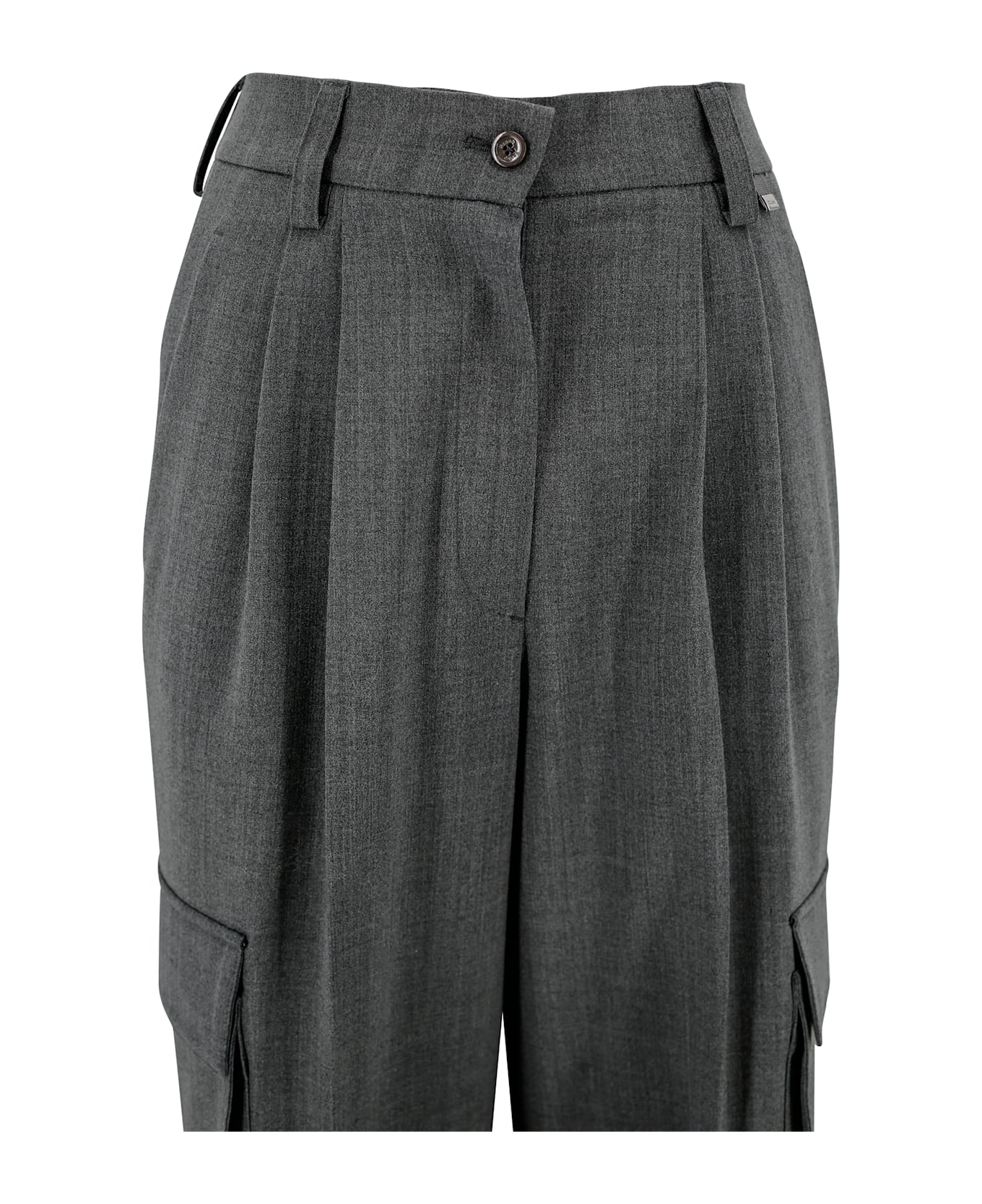 Herno Soft Wool Cargo Trousers - Grey