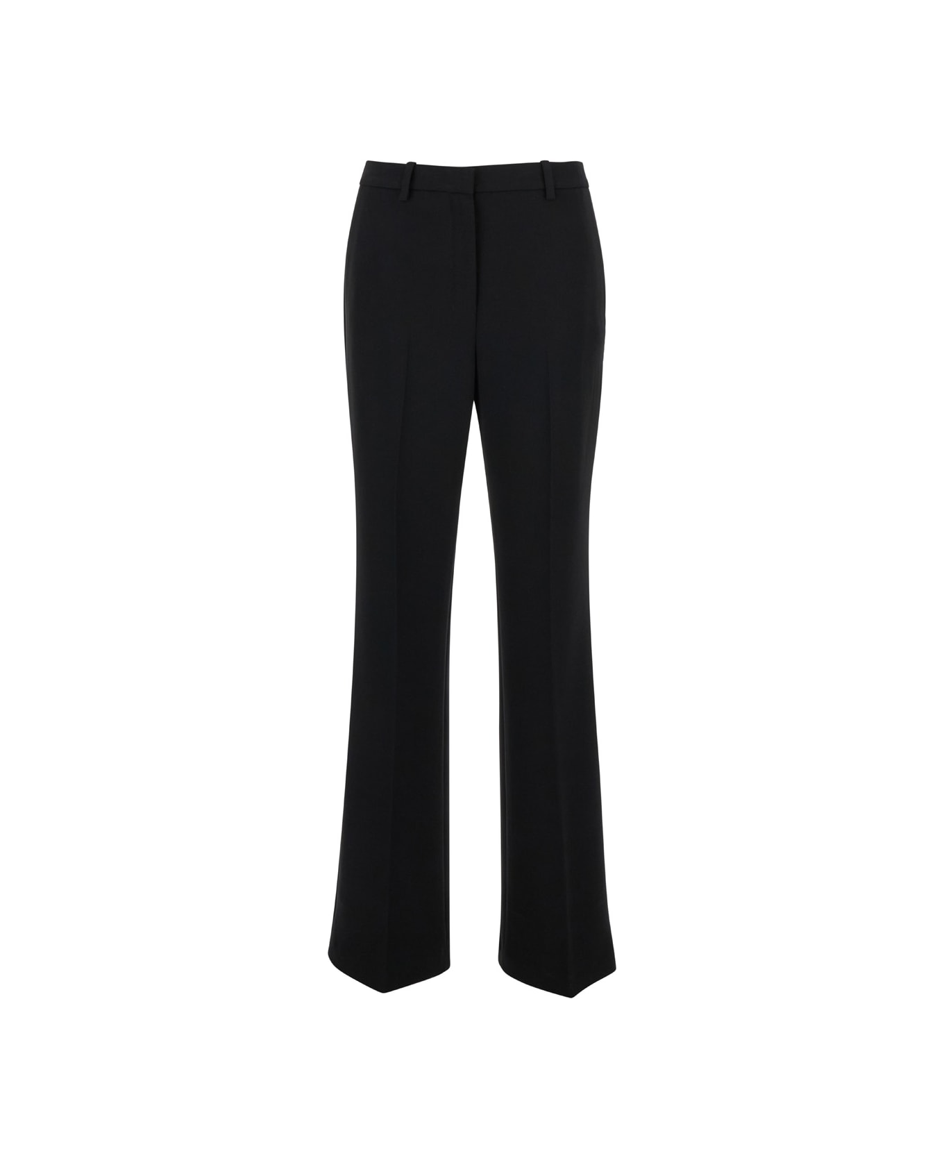 Theory Black Sartorial Pants With Stretch Pleat In Technical Fabric Woman - Black ボトムス