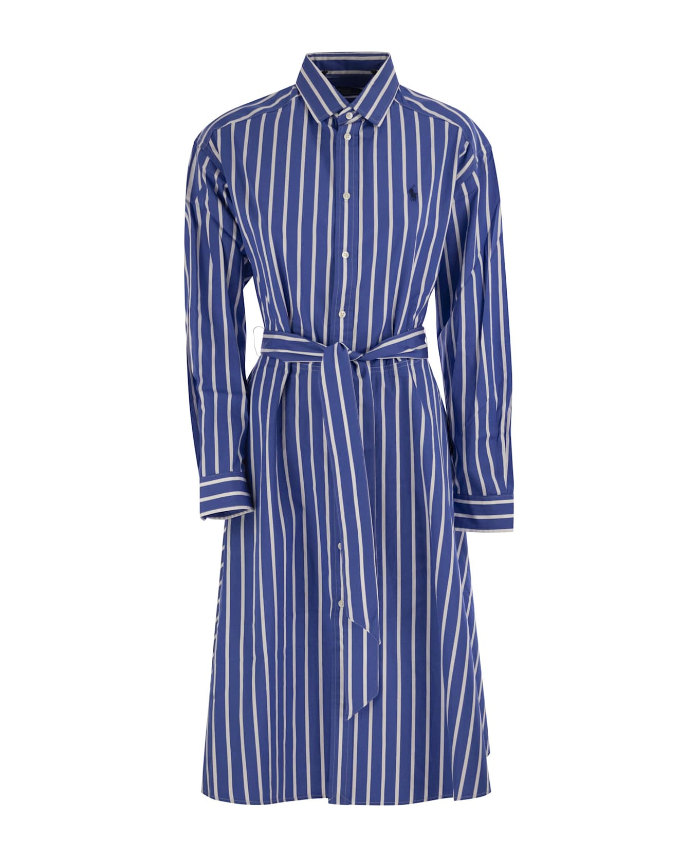 Polo Ralph Lauren Striped Chemisier With Belt - Bluette