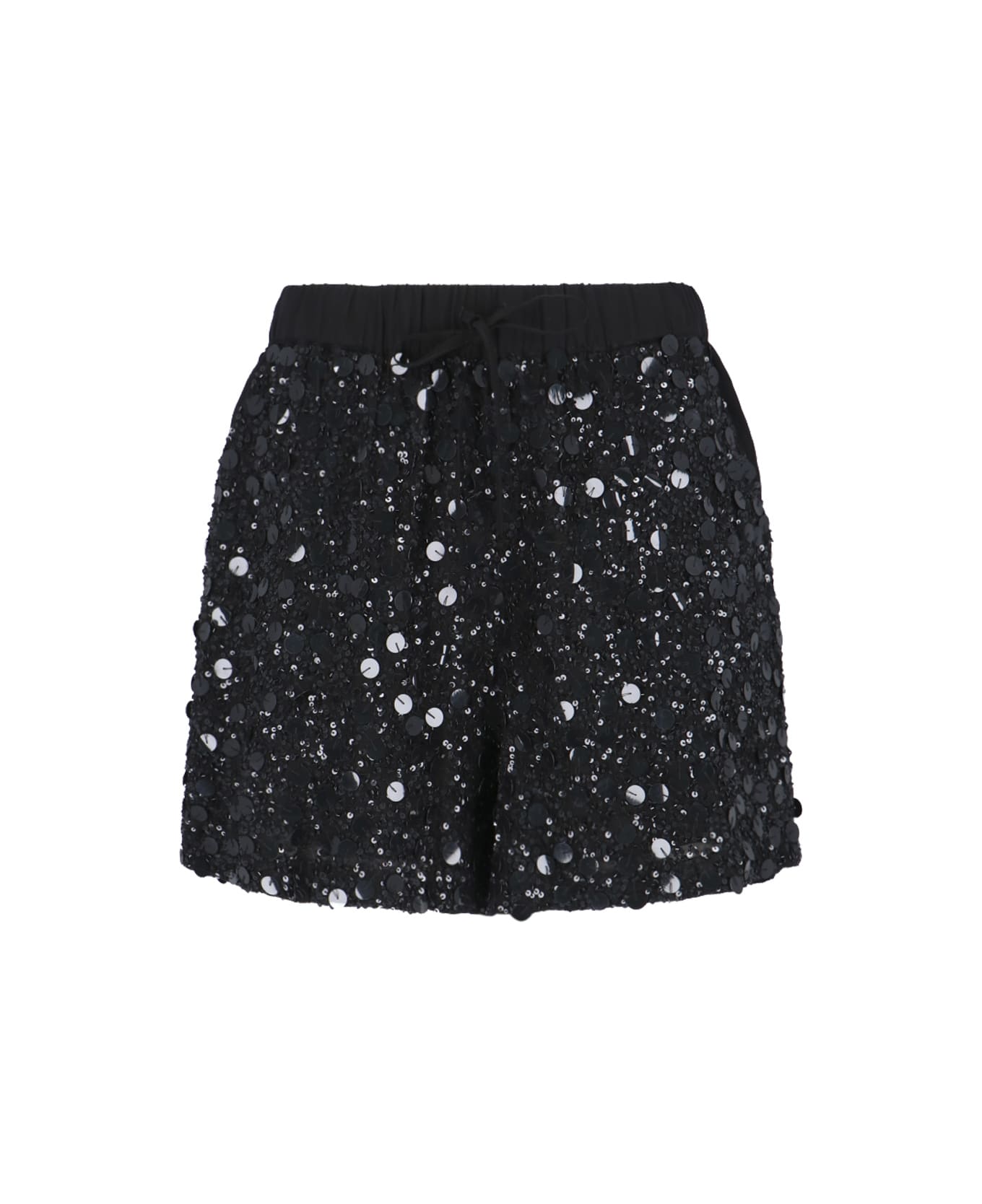 Parosh Sequin Shorts - Black
