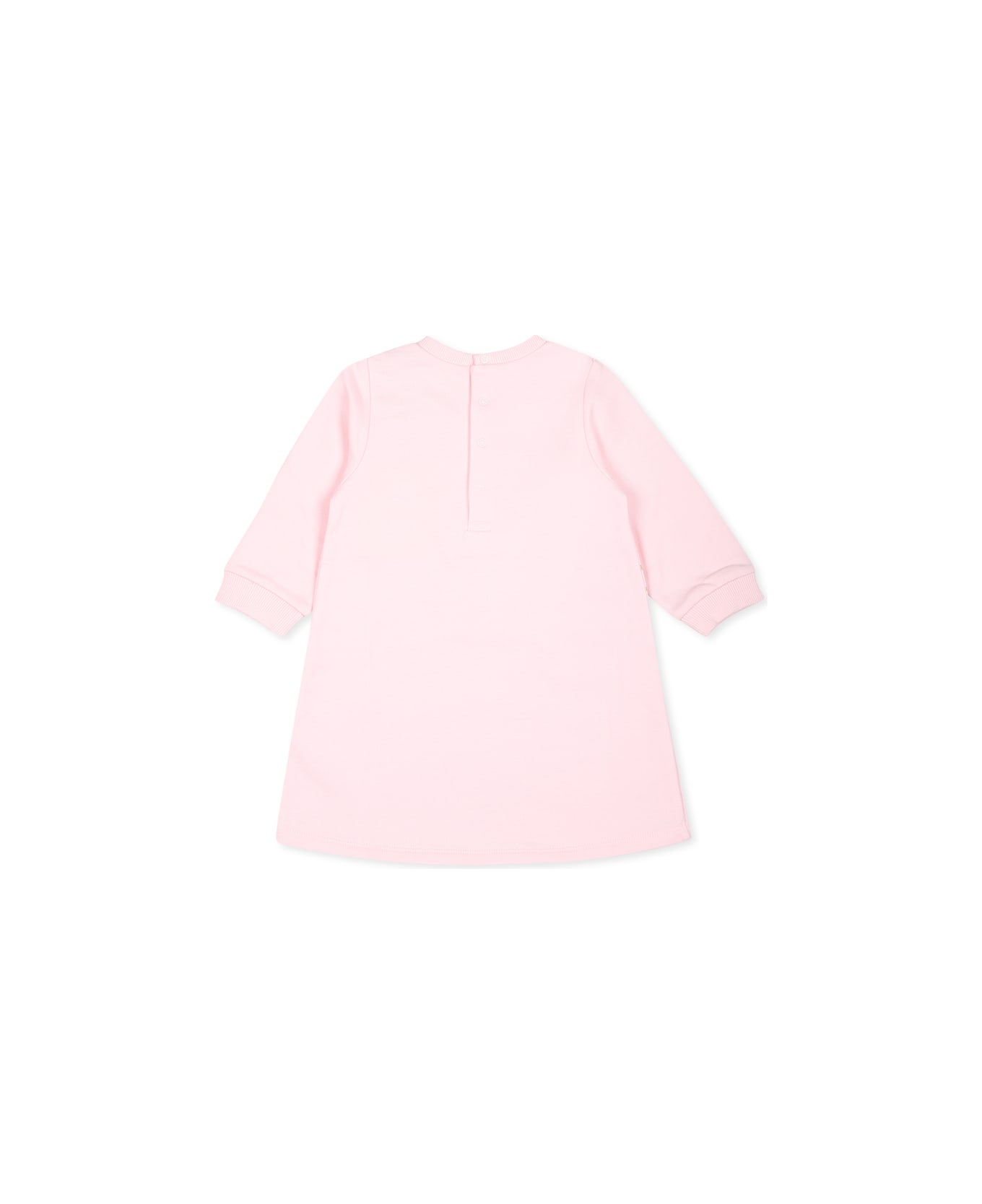 Marc Jacobs Pink Dress For Baby Girl With Bag Print - Pink