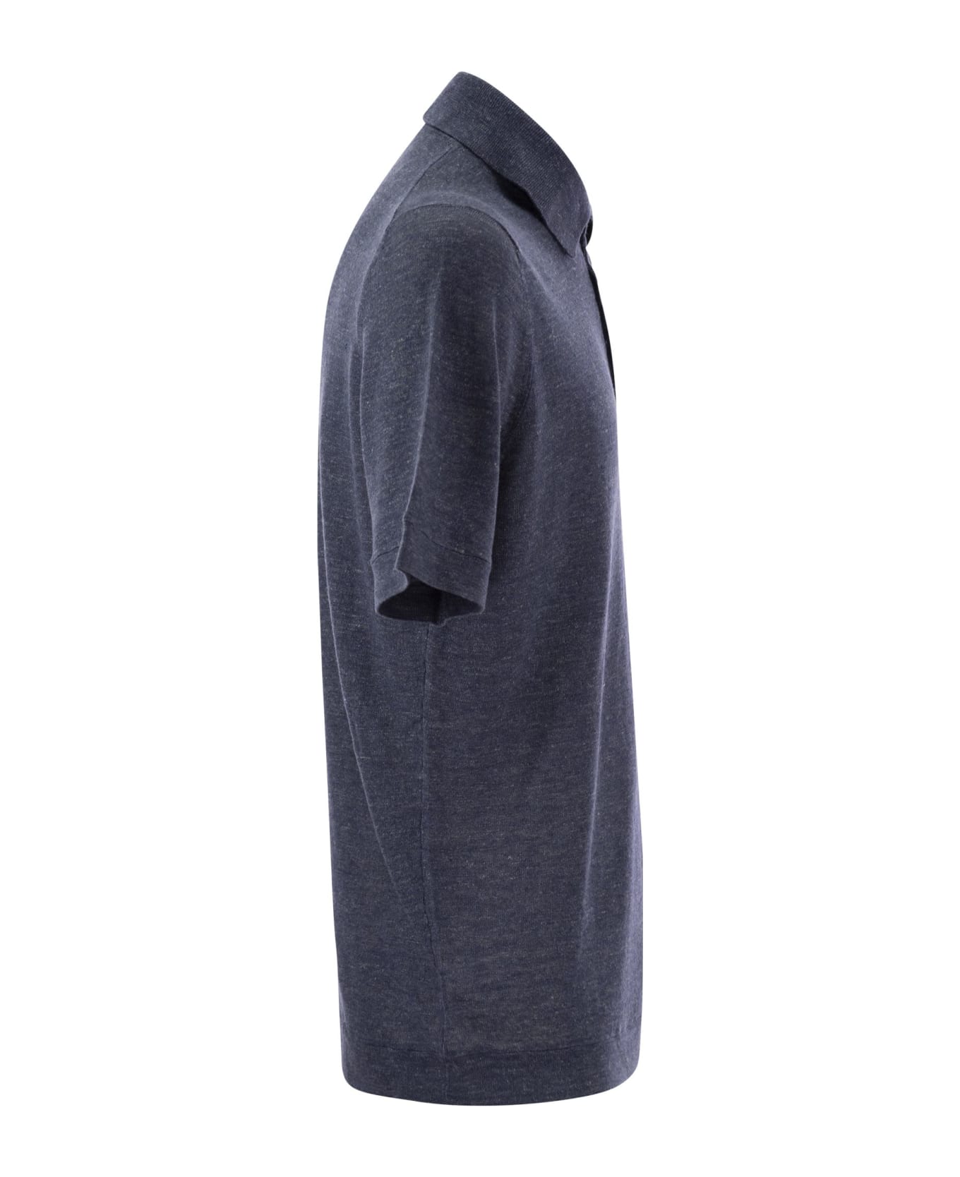 Brunello Cucinelli Linen And Cotton Knit Polo Shirt - NETTUNO ポロシャツ