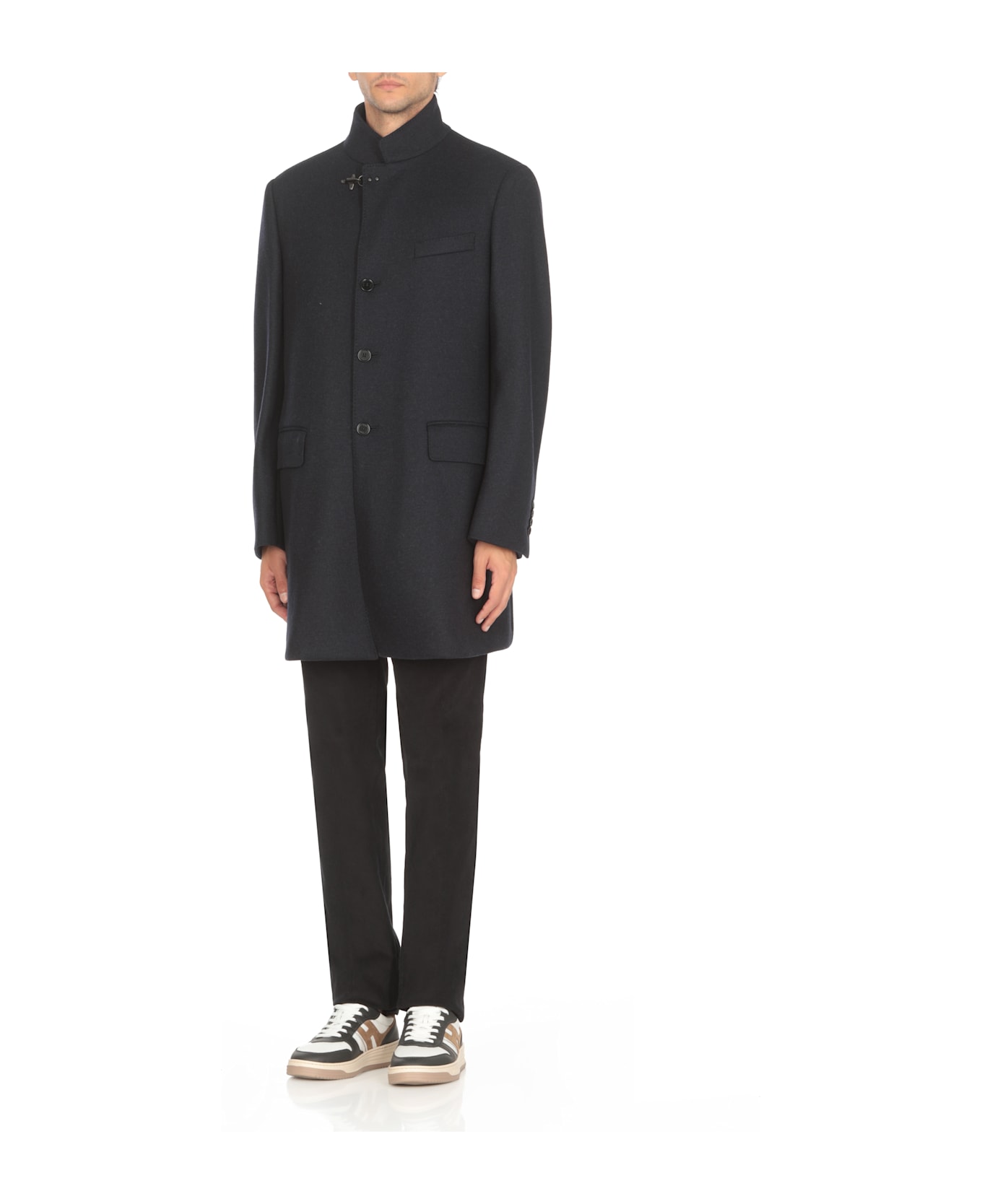 Fay Wool Blend Coat - Blue