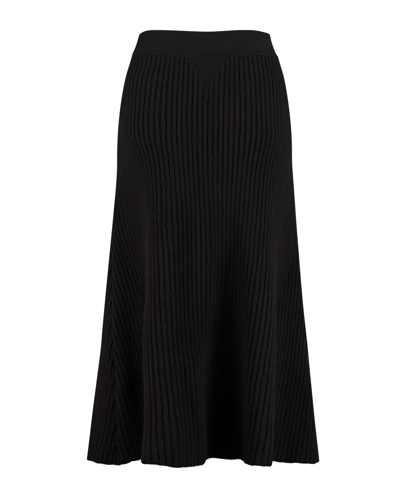 Bottega Veneta Pleated Midi Skirt - black