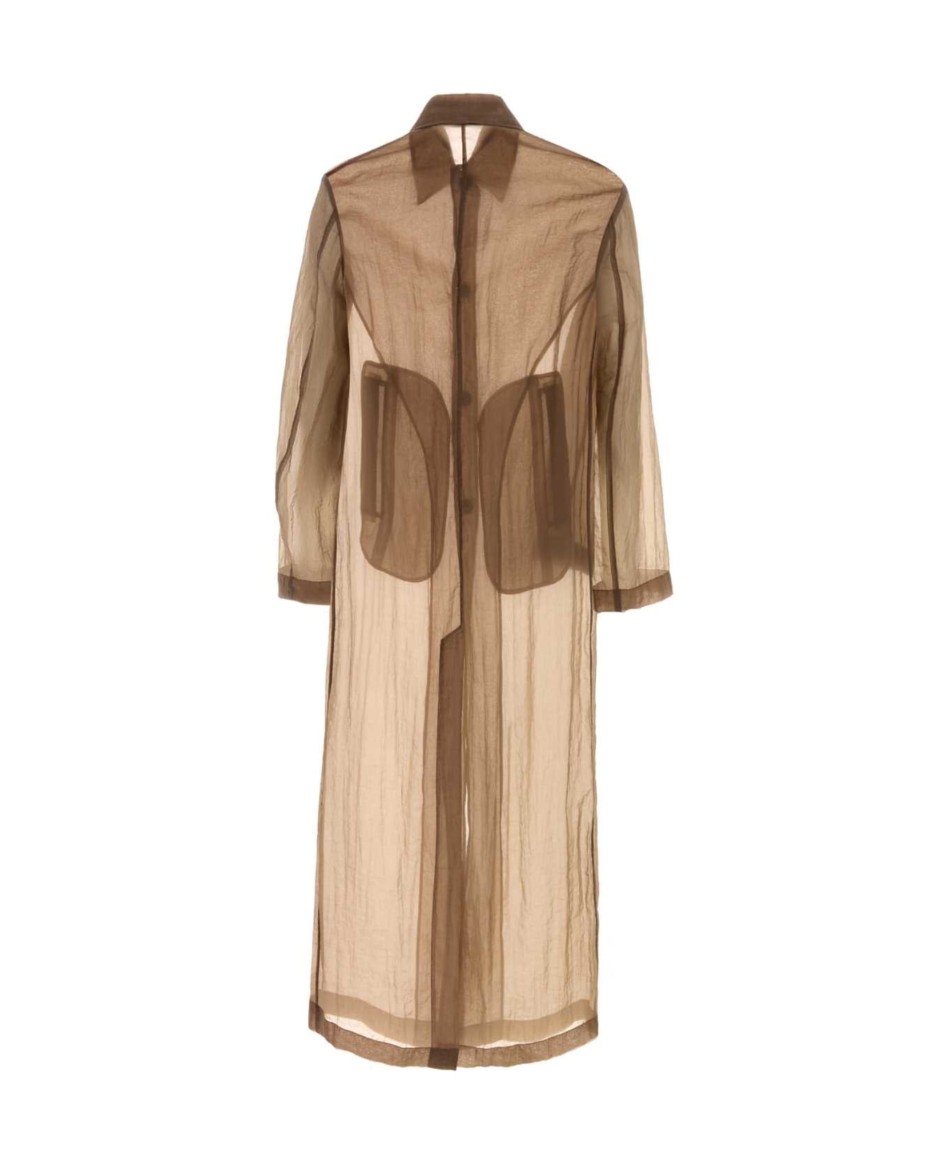 Dries Van Noten Brown Organza Rankles Trench Coat - BROWN