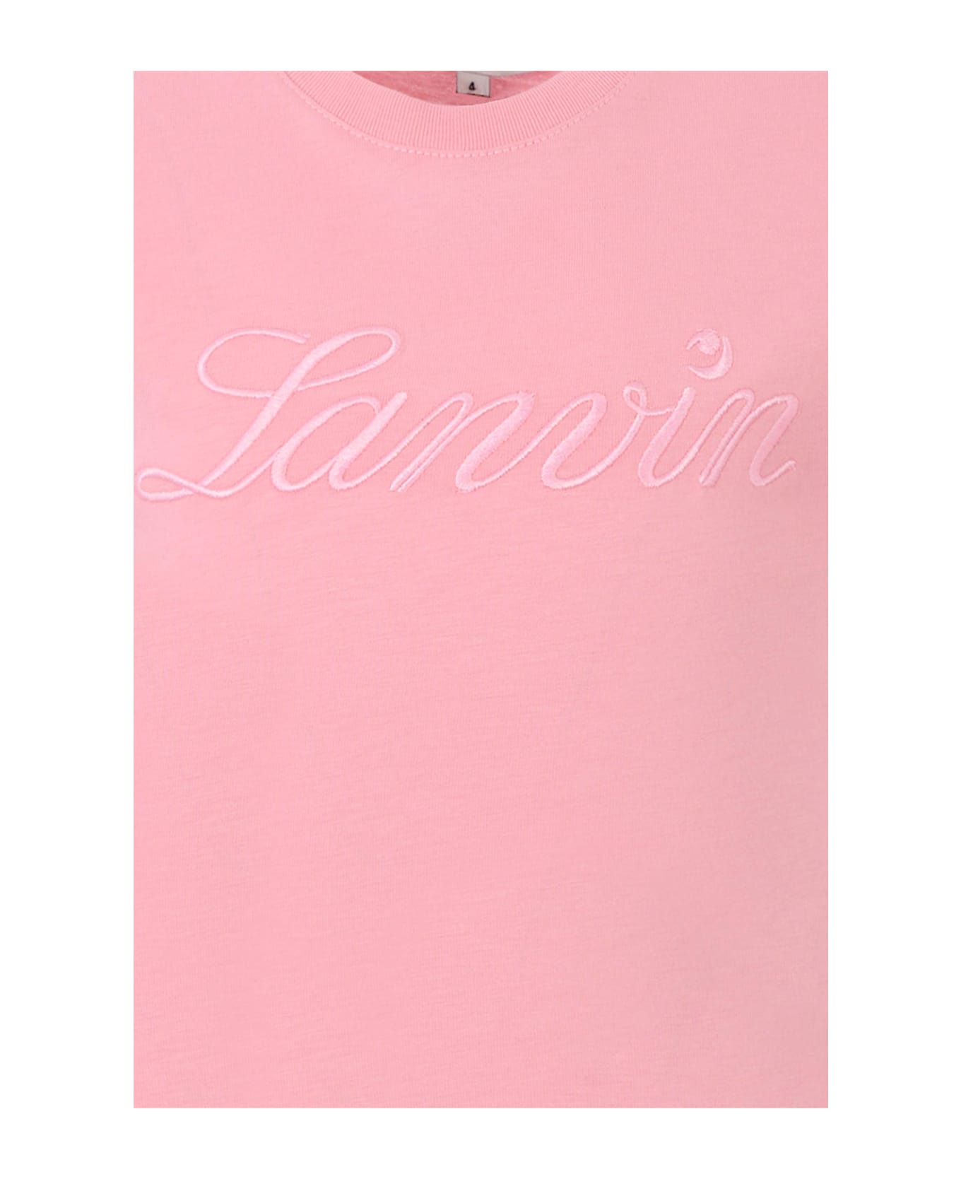 Lanvin Black T-shirt For Girl With Logo - Pink