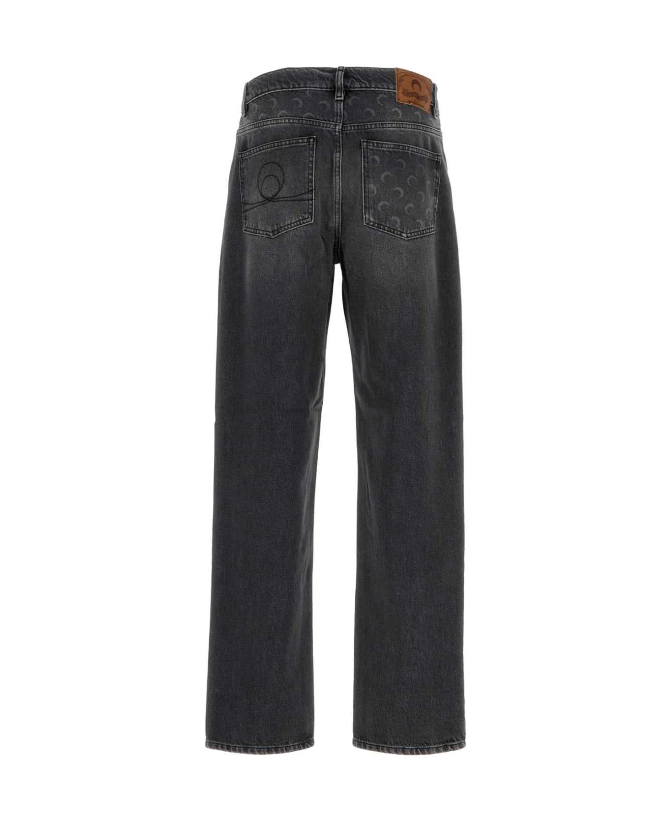 Marine Serre Graphite Denim Jeans - DARKGREY