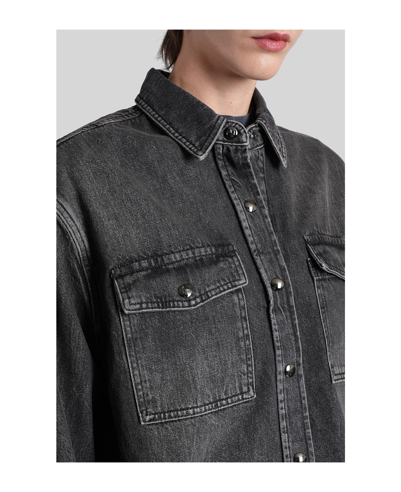 Anine Bing Paxton Shirt In Black Cotton - black