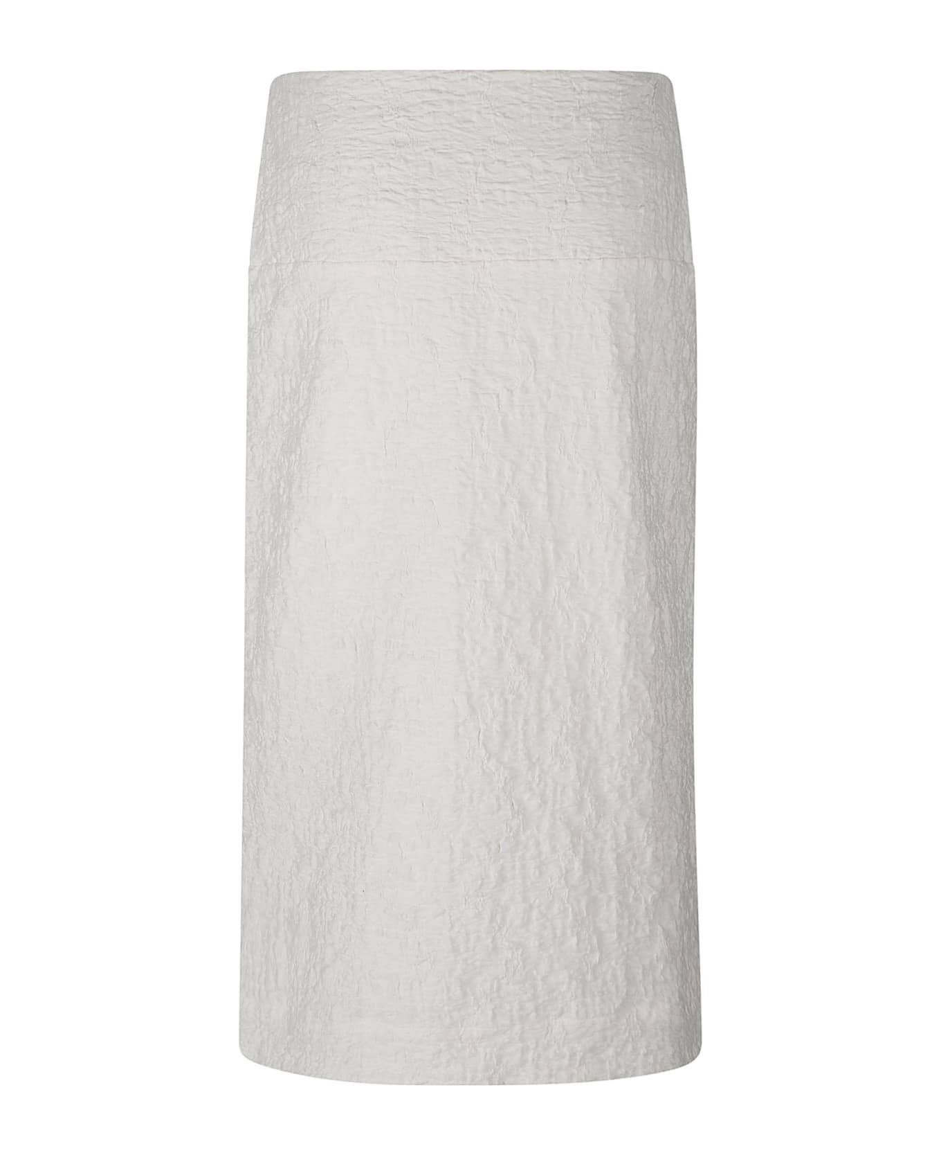 Jil Sander White Cotton Blend Skirt - Natural スカート