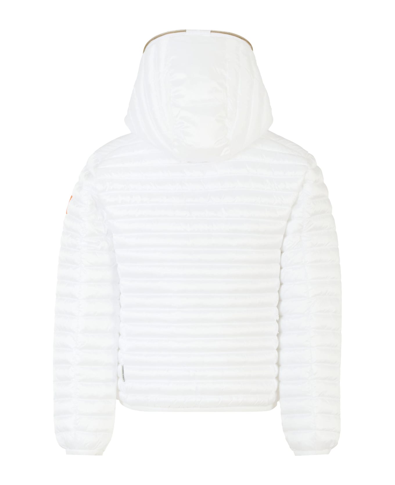 Save the Duck White Rosy Down Jacket For Kids With Logo - White