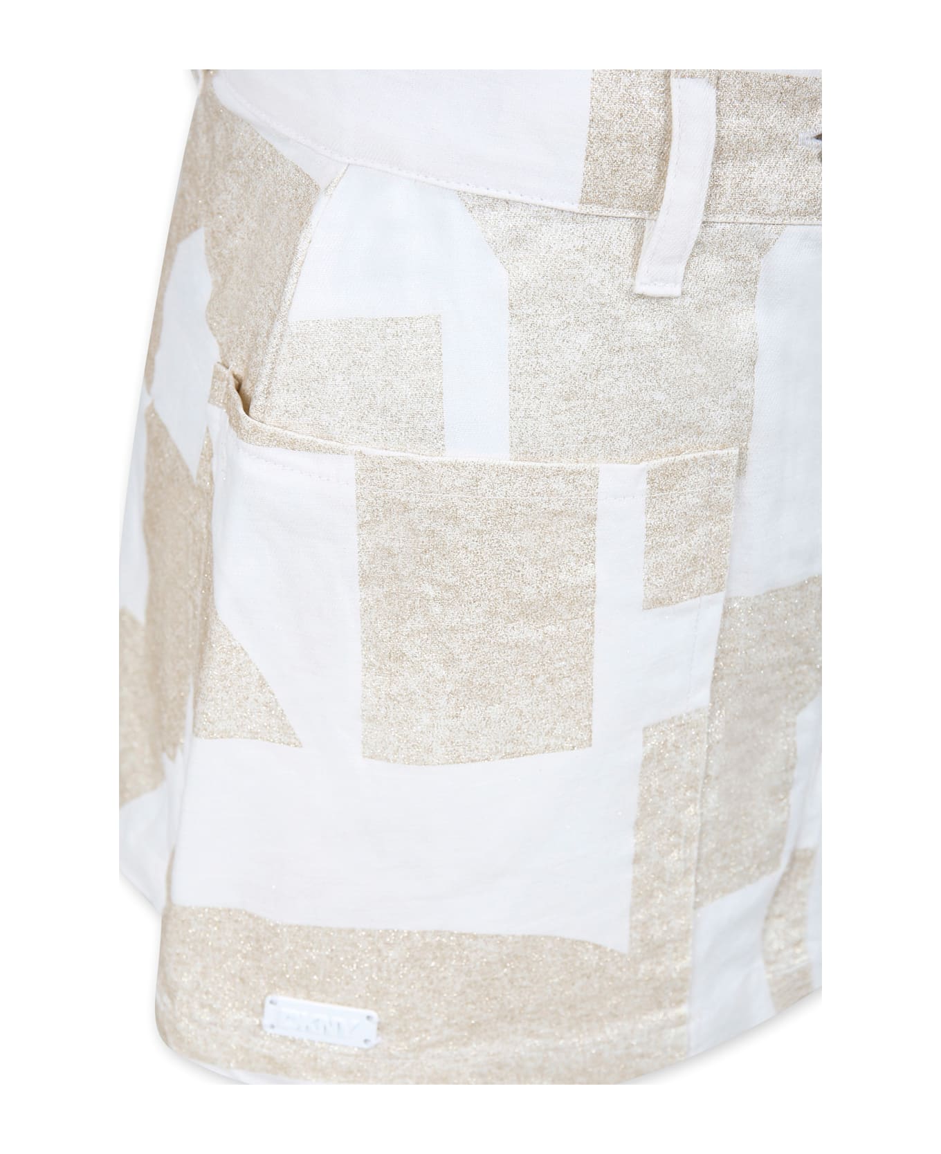 DKNY White Skirt For Girl With Logo - White