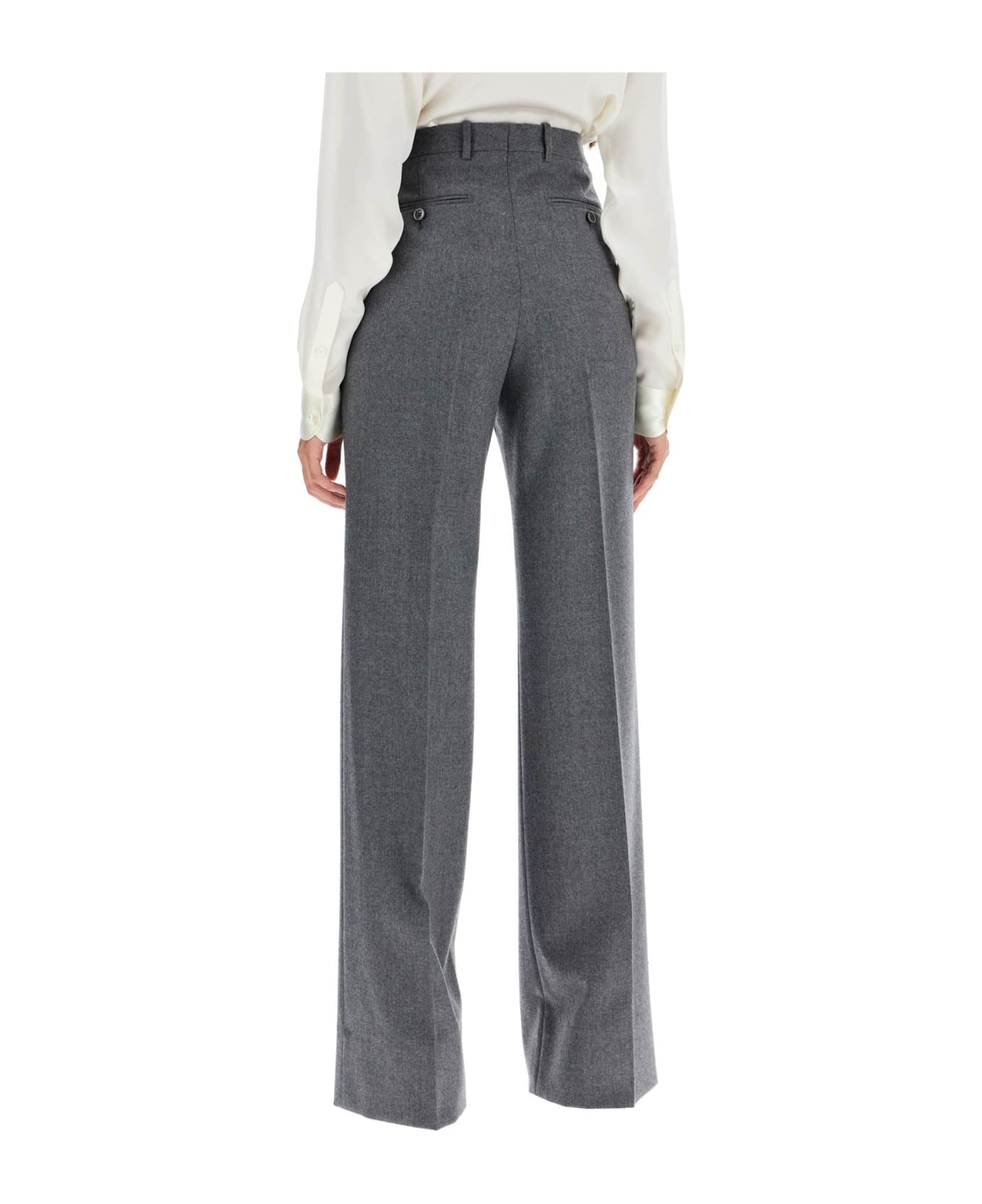 Tom Ford Flannel Bootcut Pants In - GREY MELANGE (Grey)