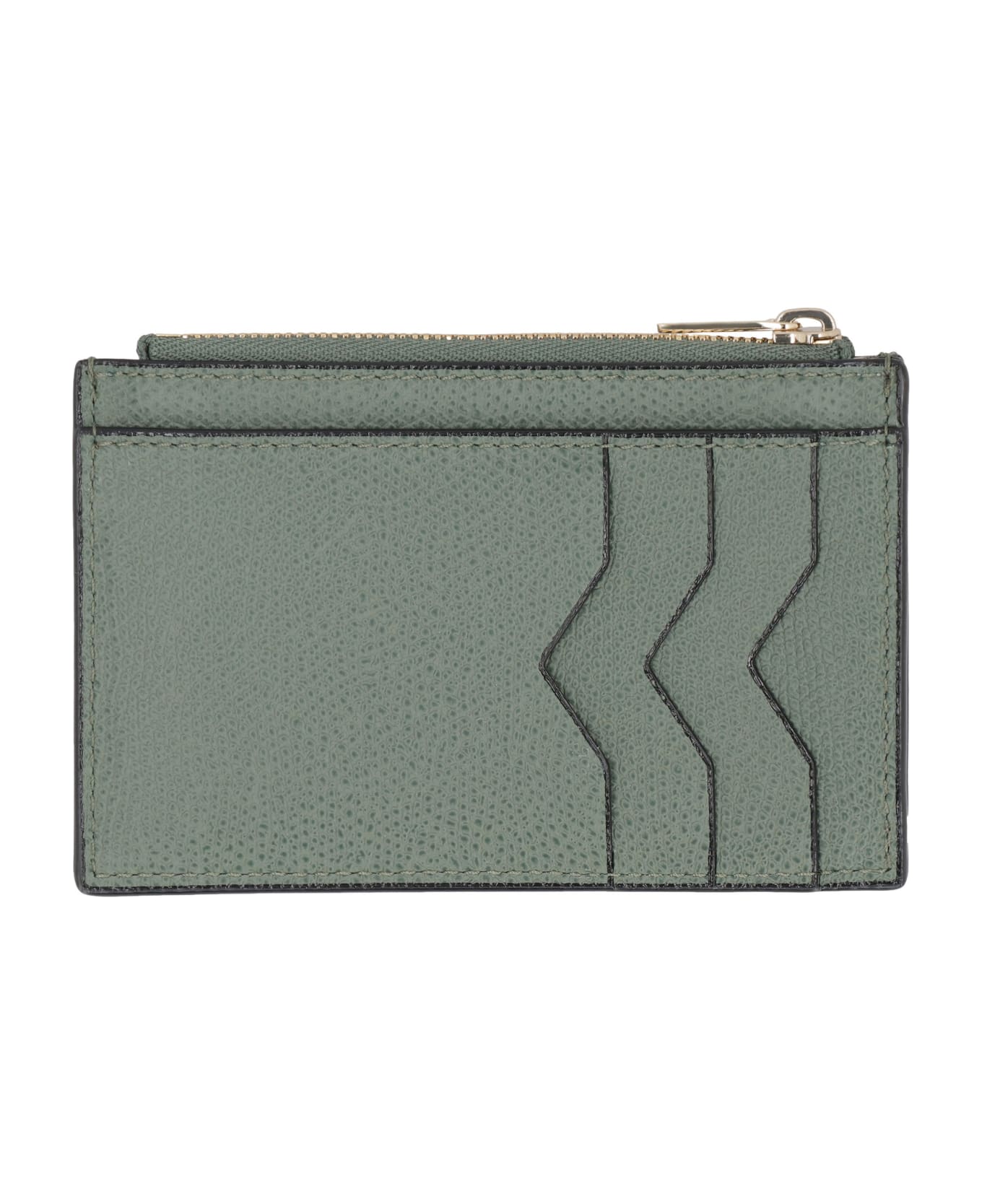 Valextra Leather Card Holder - green 財布