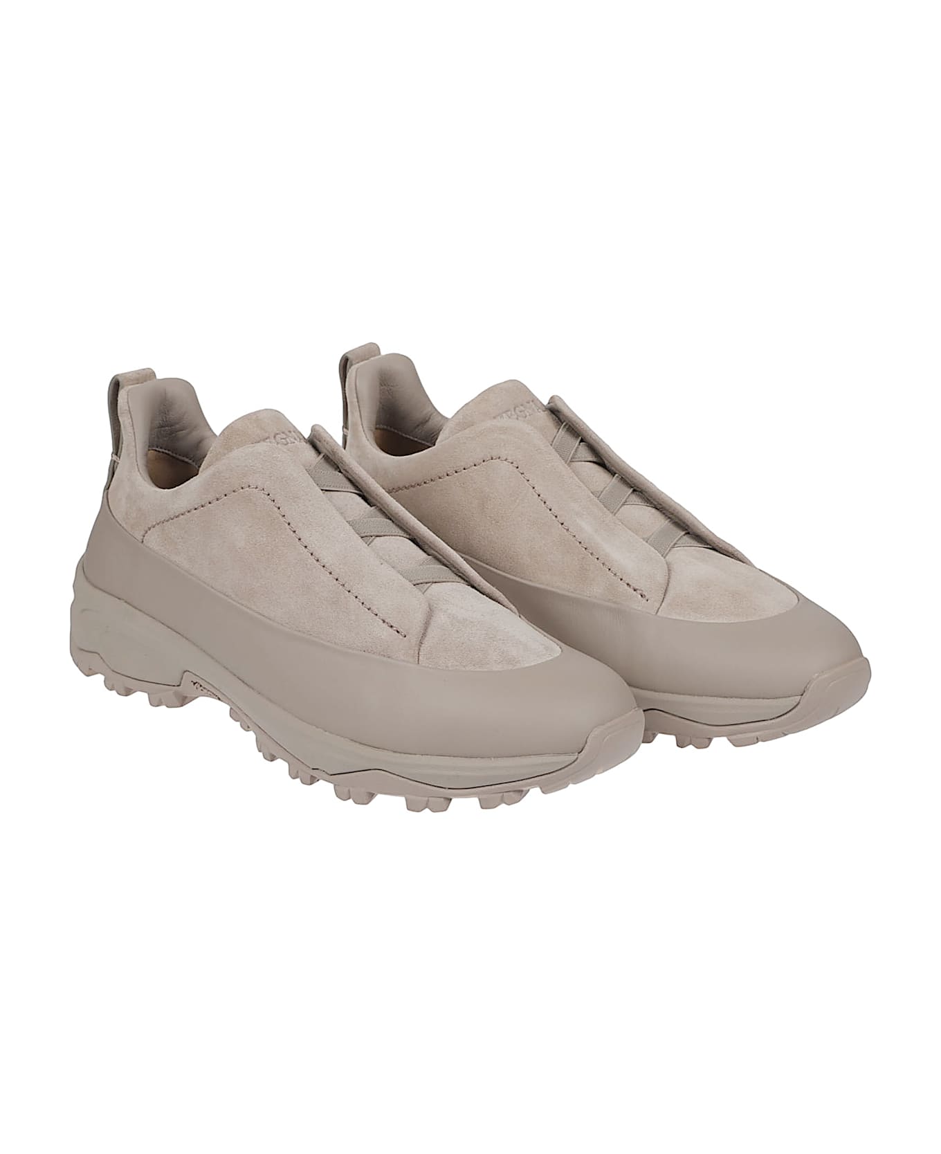 Zegna Triple Stitch Monte Low Top Sneakers - Ads Tortora Chiaro