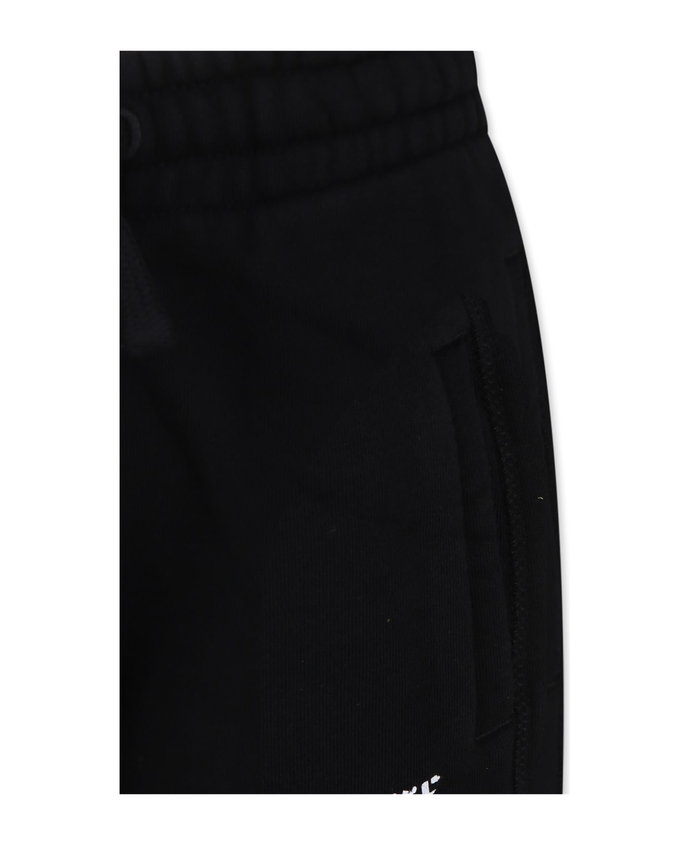Off-White Black Trousers For Boy With Logo - Black