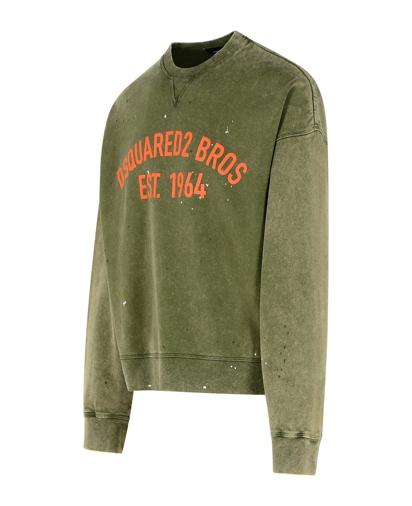 Dsquared2 Marble Dyed Vanish Spot Cypro Fit Sweatshirt - GREEN